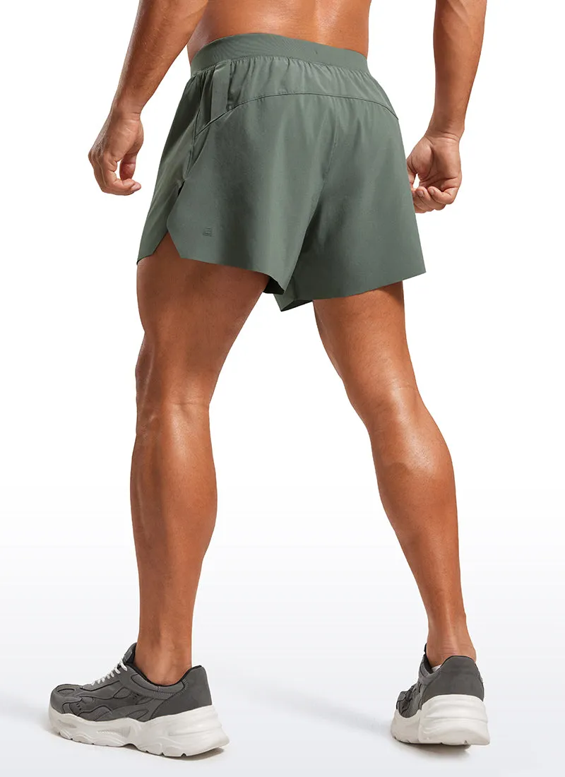 2 in 1 Side Split Dolphin Shorts 4'' with Pockets