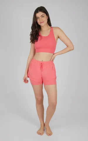 2 PC Seamless Longline Bra and 2 in 1 Short Set