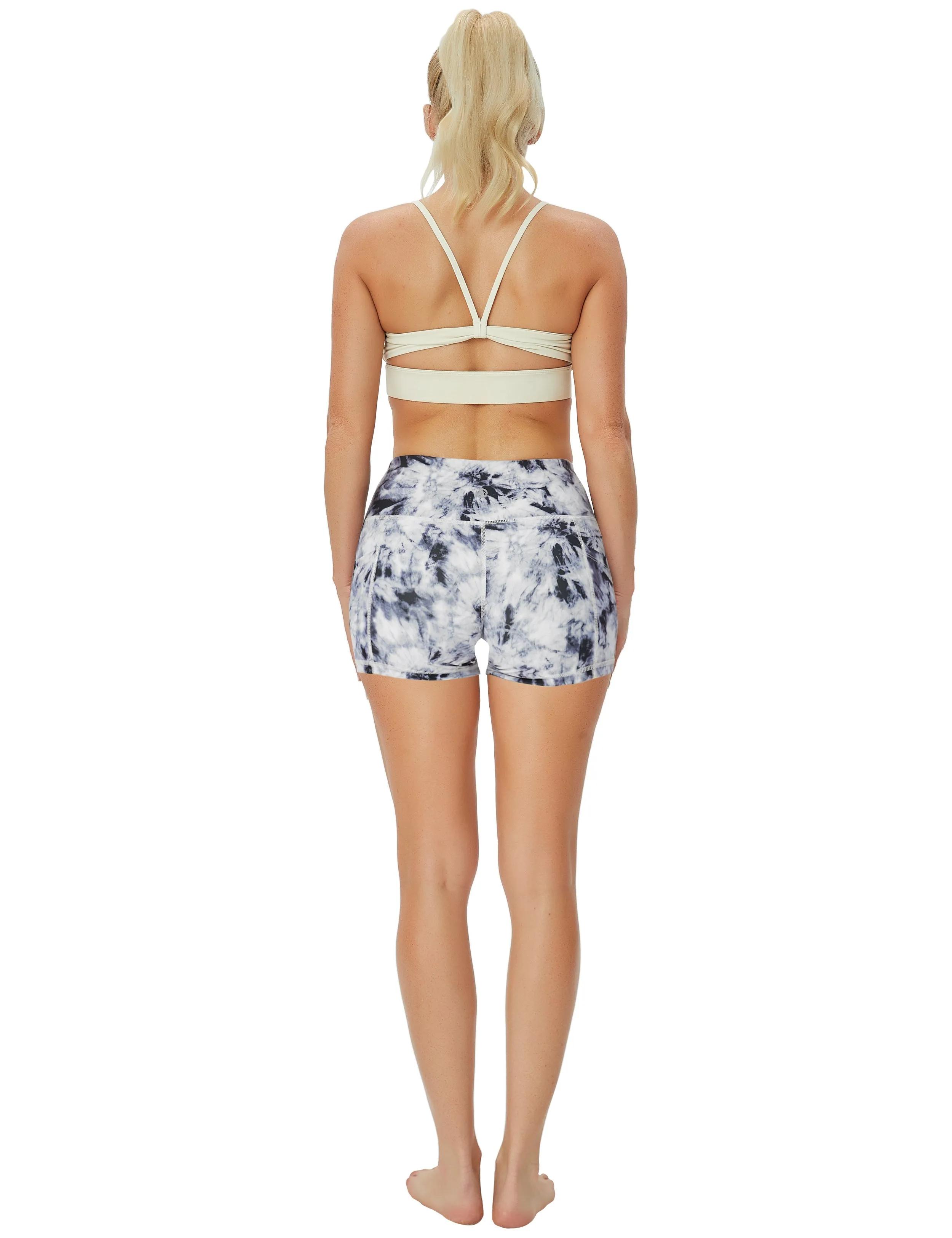 2.5" Printed Side Pockets Biking Shorts black dandelion_Biking