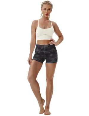 2.5" Printed Side Pockets Biking Shorts dimgray brushcamo_Biking