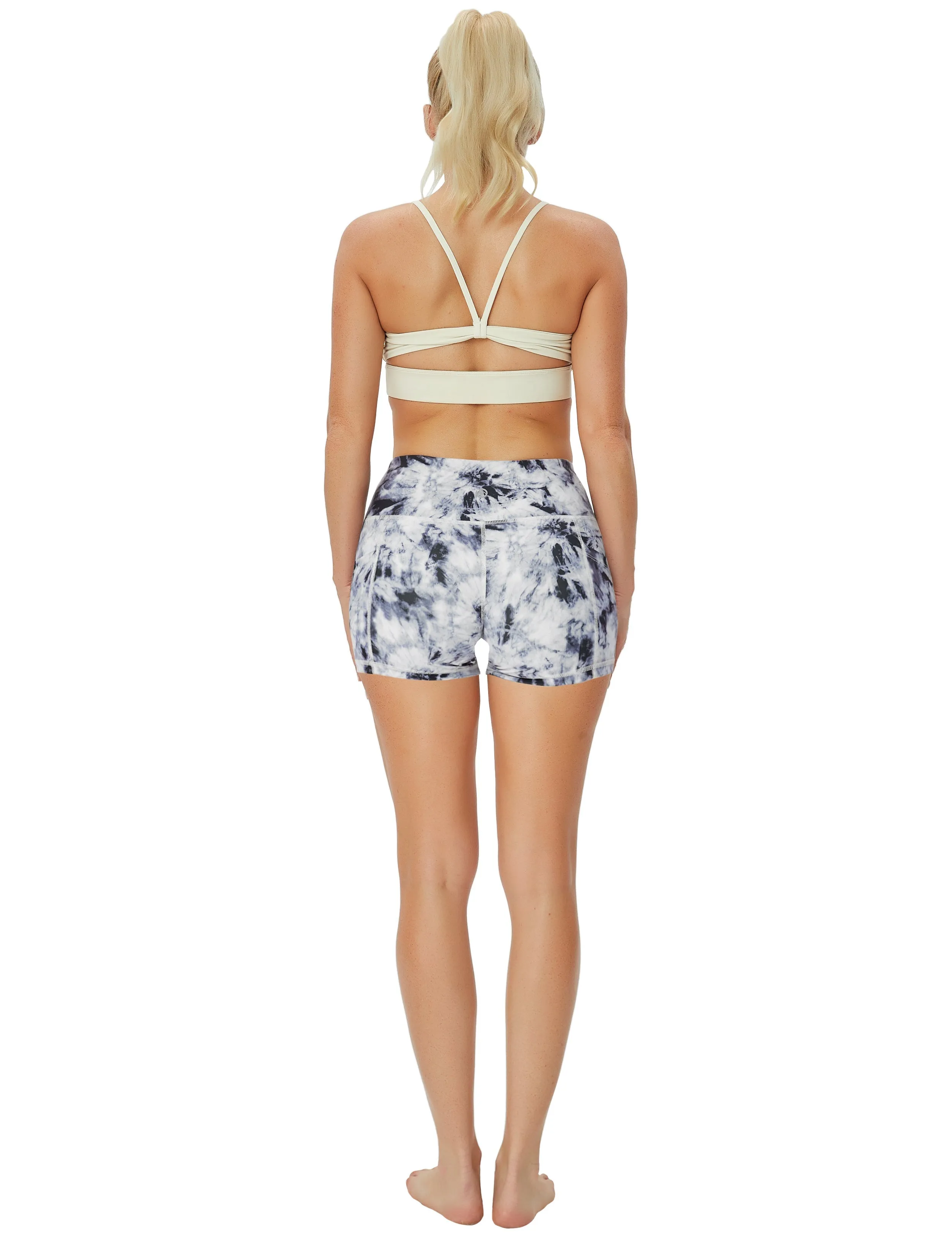 2.5" Printed Side Pockets yogastudio Shorts black dandelion_yogastudio