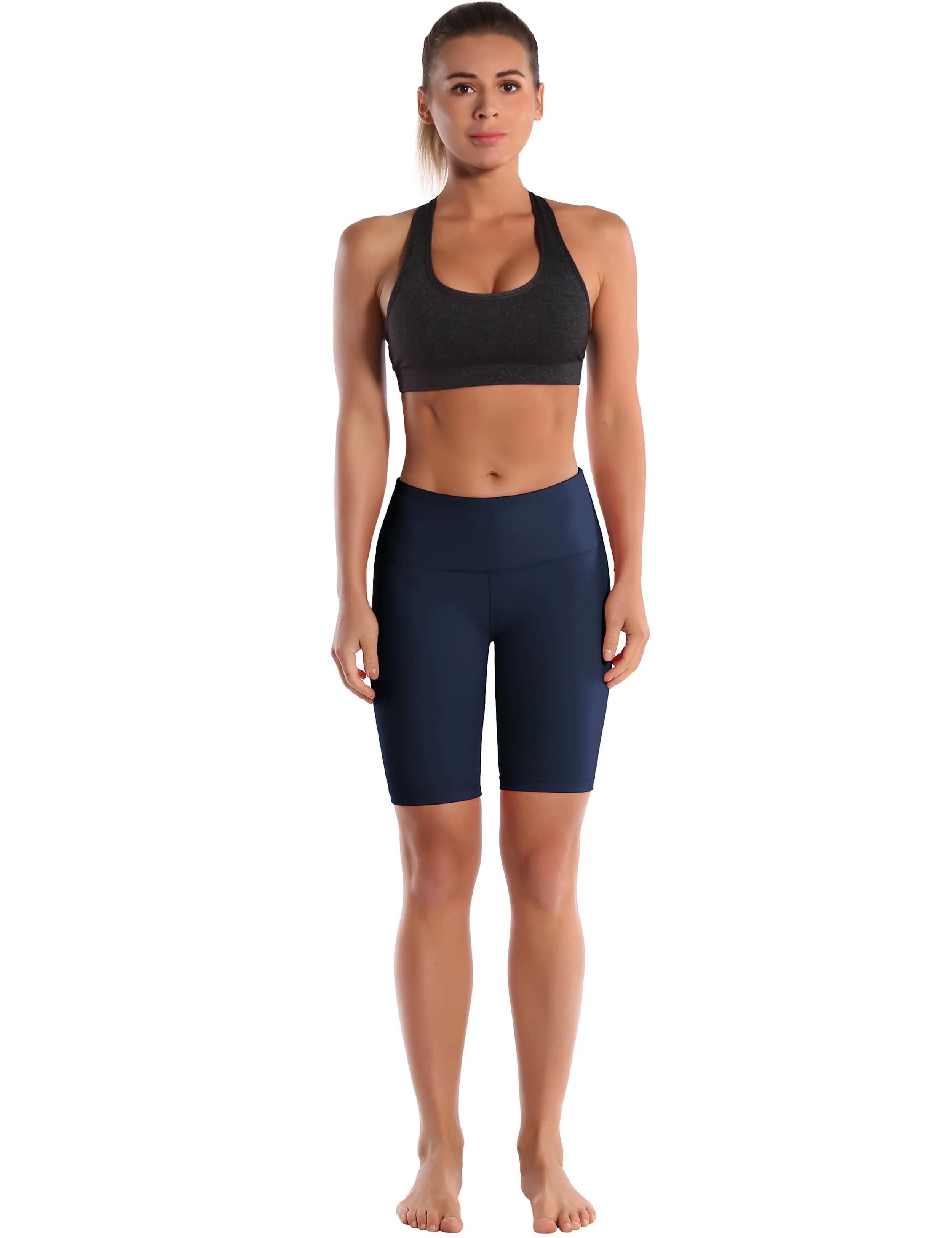 8" High Waist Biking Shorts darknavy_Biking