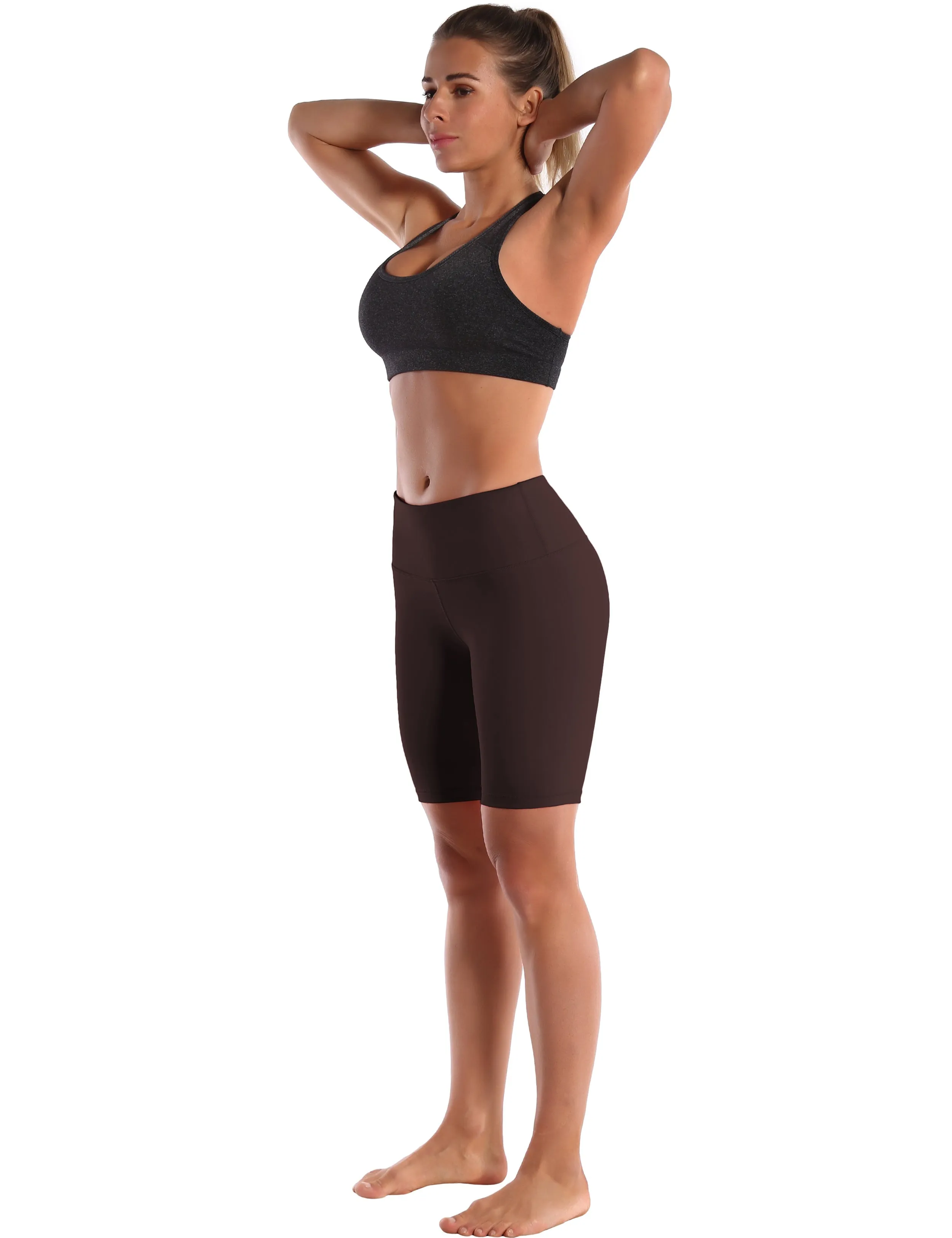8" High Waist Biking Shorts mahoganymaroon_Biking