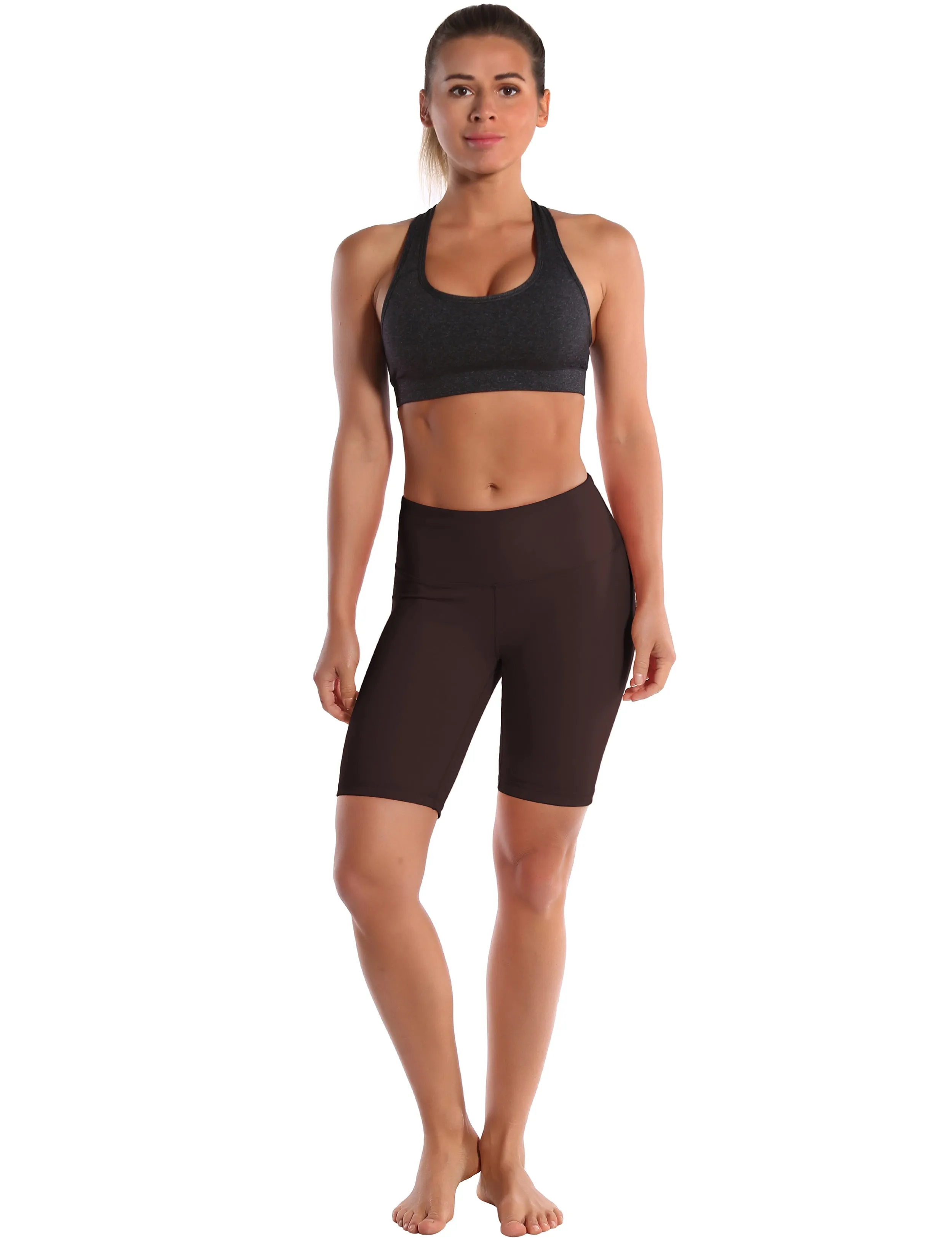 8" High Waist Biking Shorts mahoganymaroon_Biking
