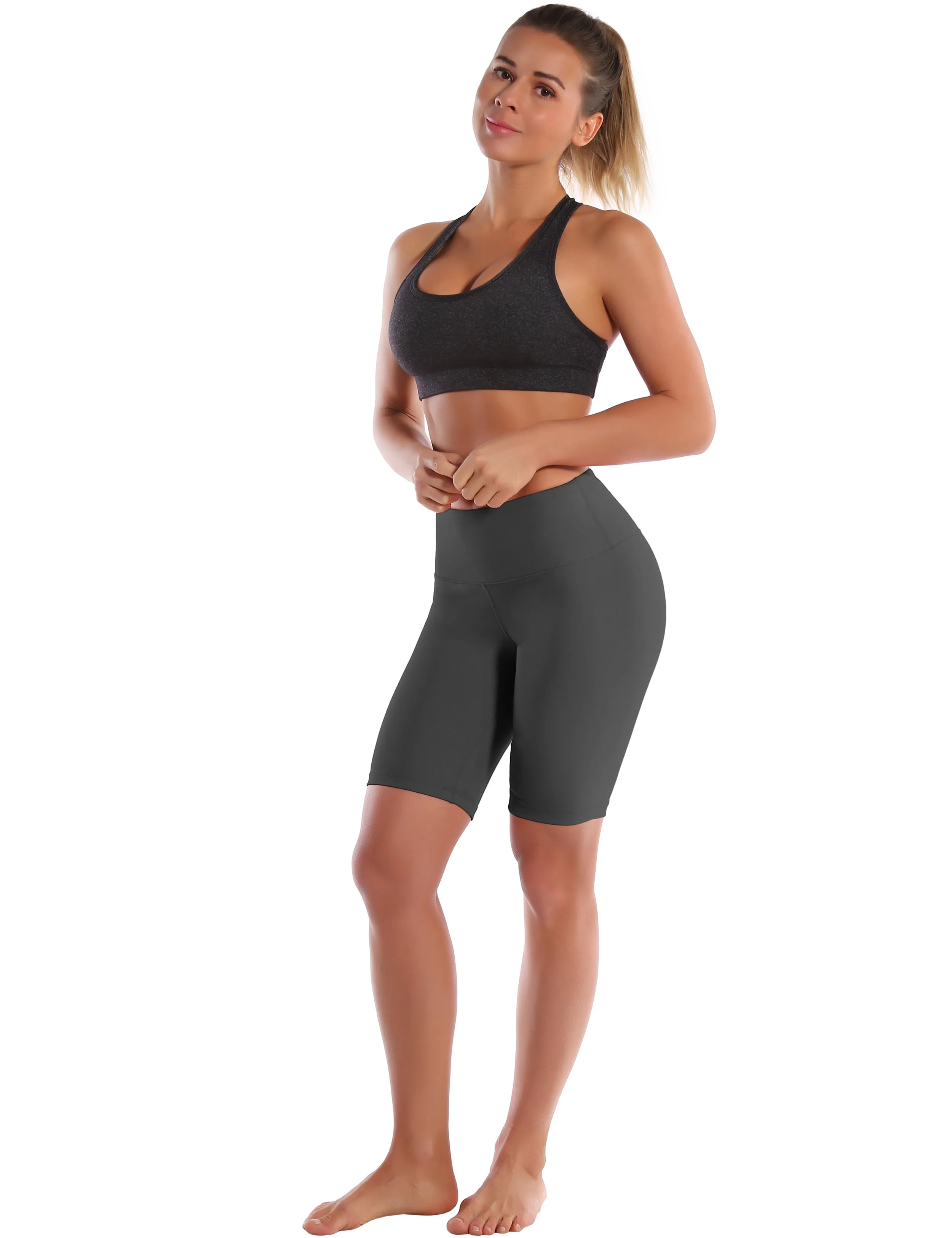 8" High Waist yogastudio Shorts shadowcharcoal_yogastudio