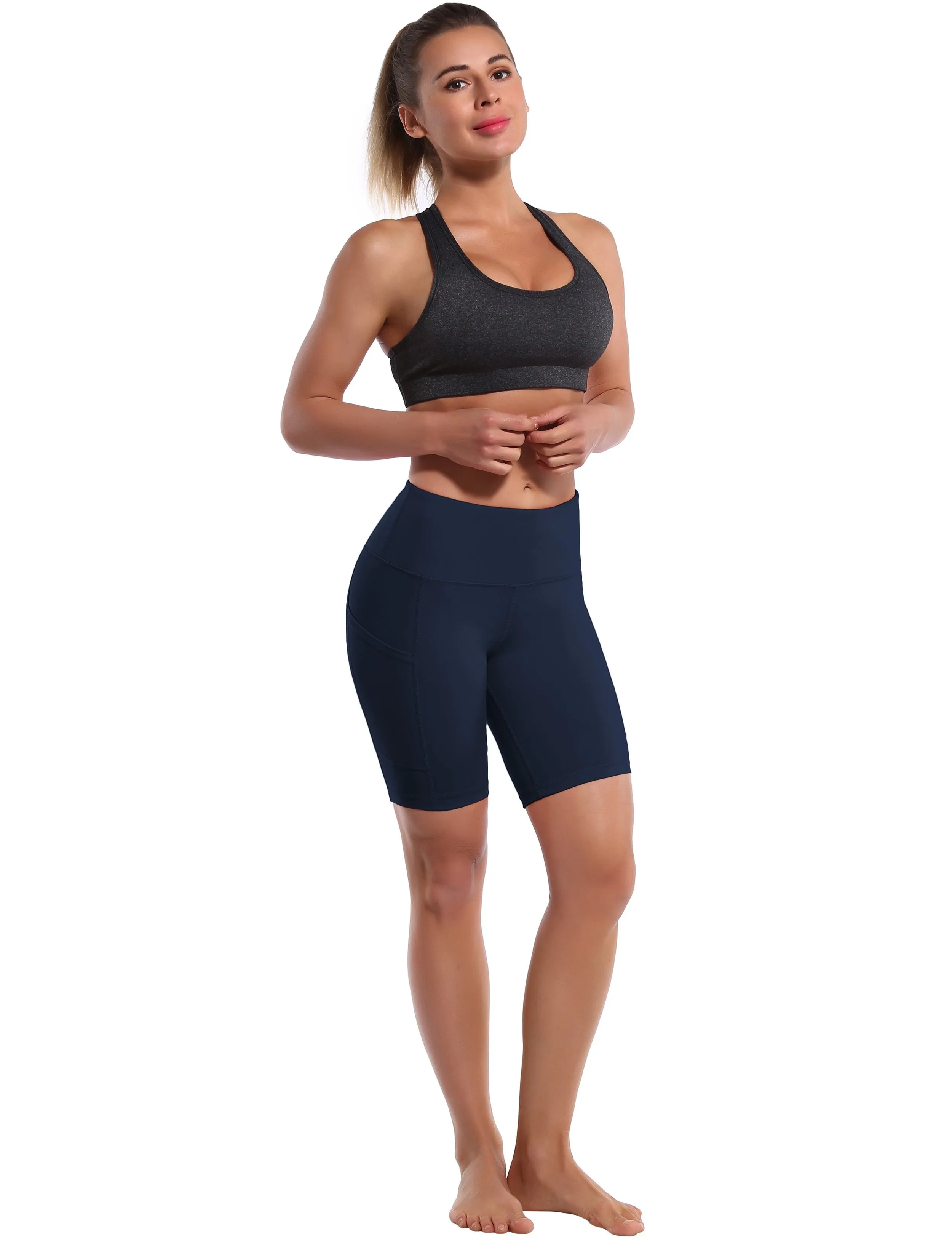 8" Side Pockets Running Shorts darknavy ins_Running