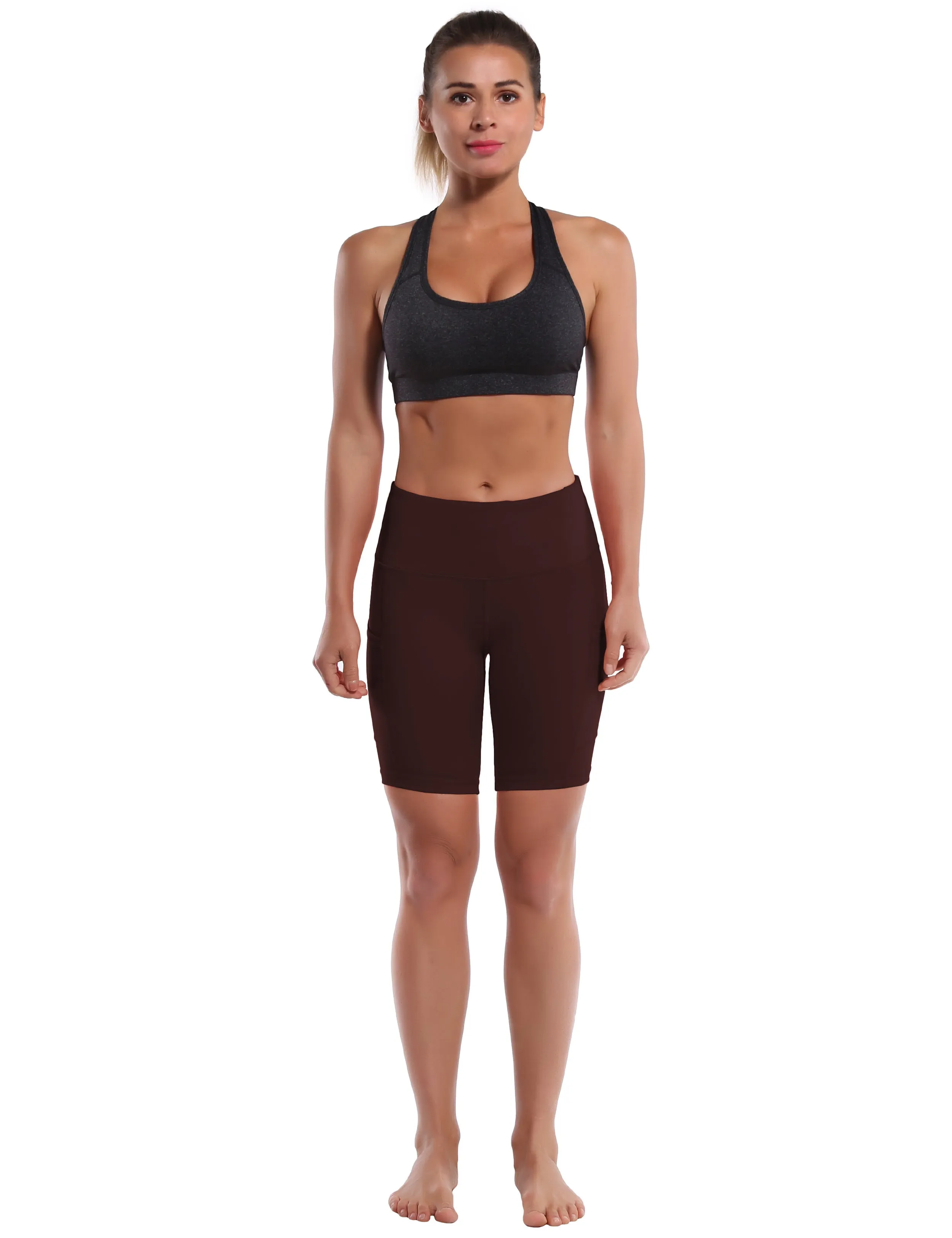 8" Side Pockets yogastudio Shorts mahoganymaroon_yogastudio