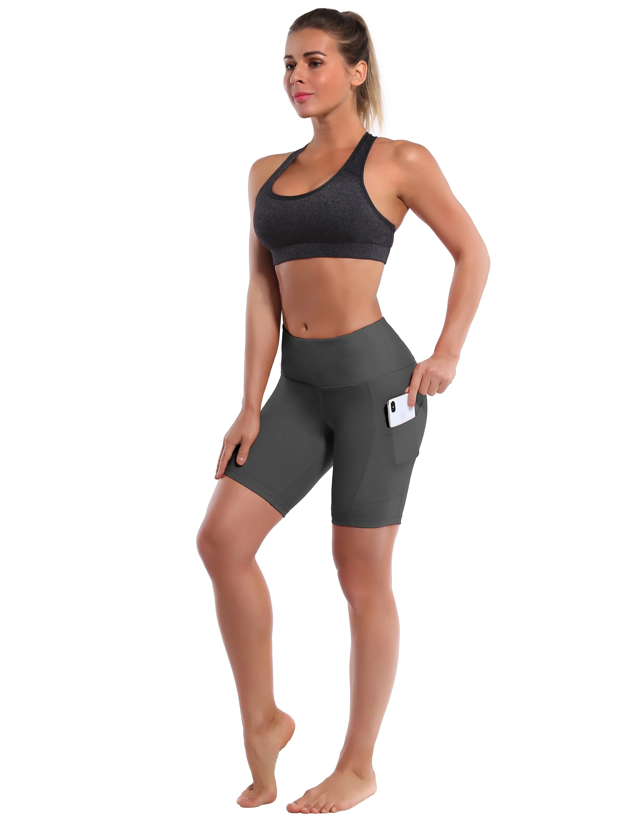 8" Side Pockets yogastudio Shorts shadowcharcoal_yogastudio