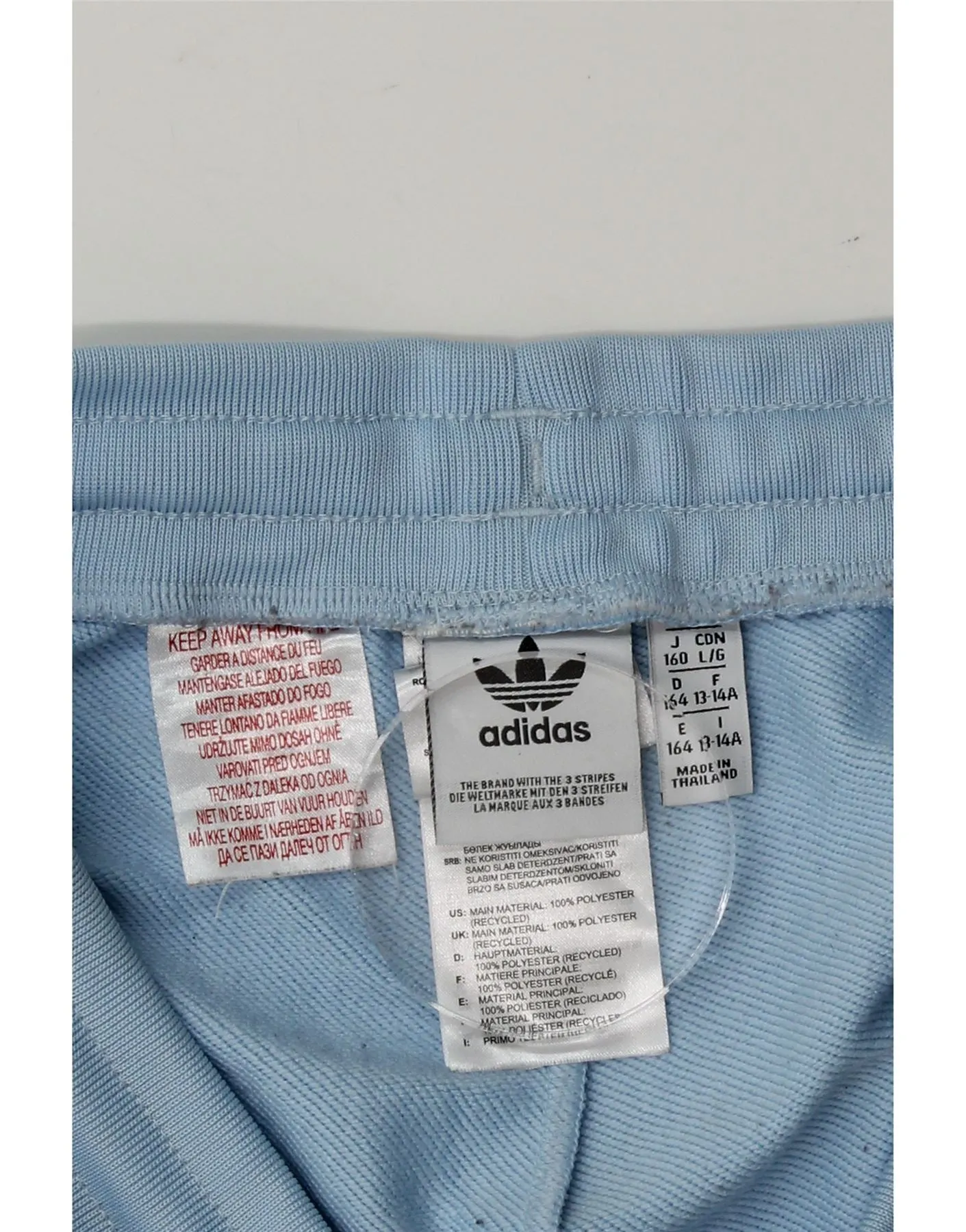 ADIDAS Boys Graphic Sport Shorts 13-14 Years  Blue Polyester