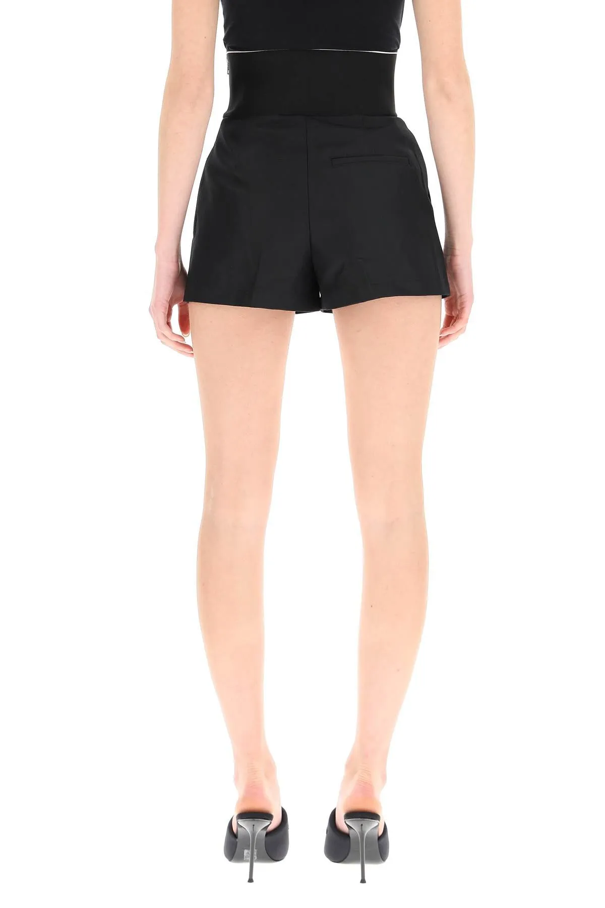 Alexander Wang Elastic Logo Waistband Shorts