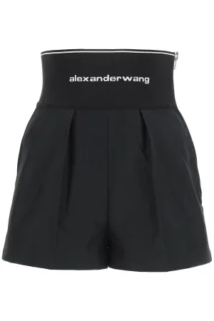 Alexander Wang Elastic Logo Waistband Shorts
