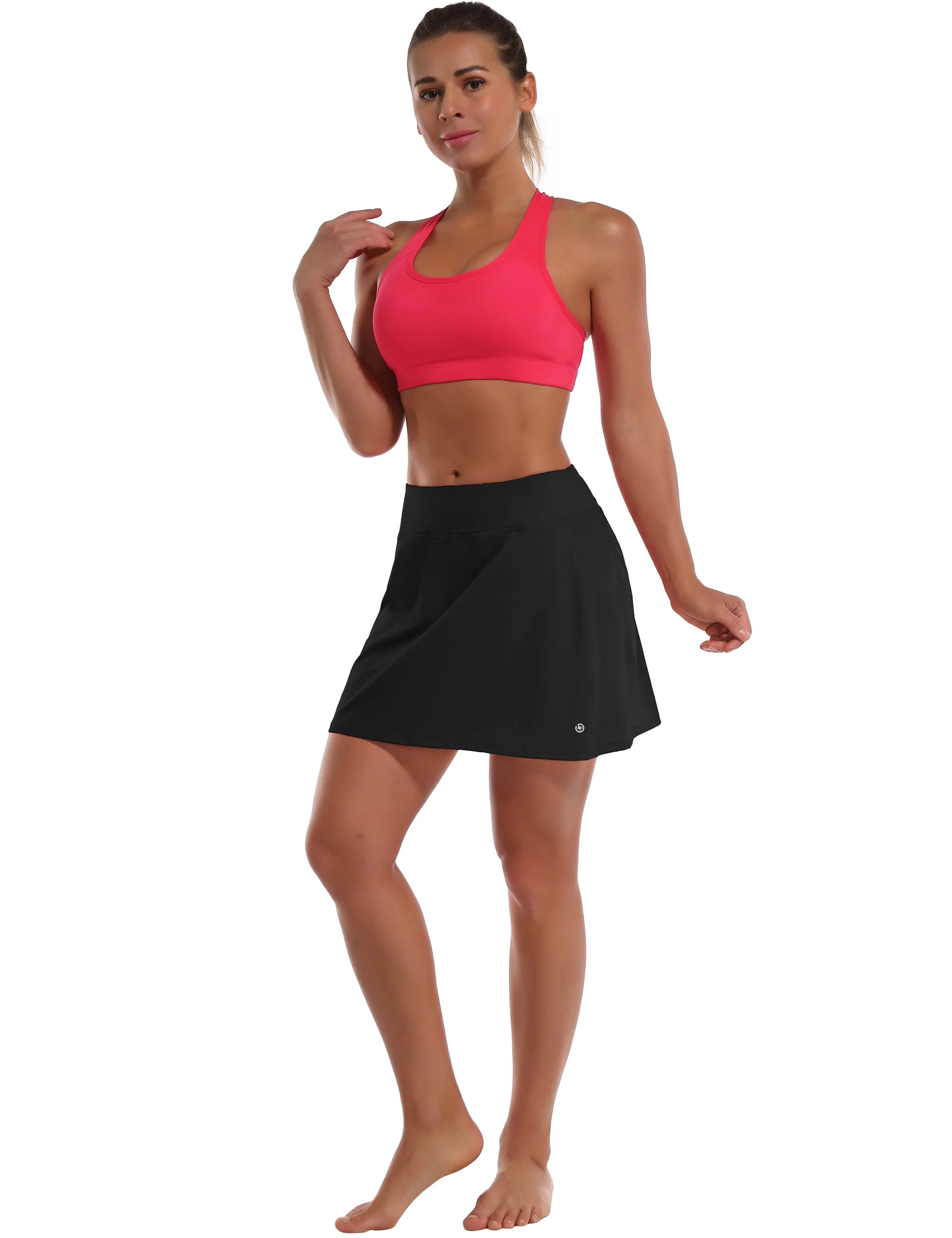 Athletic Tennis Golf Skort with Pocket Shorts black_Running