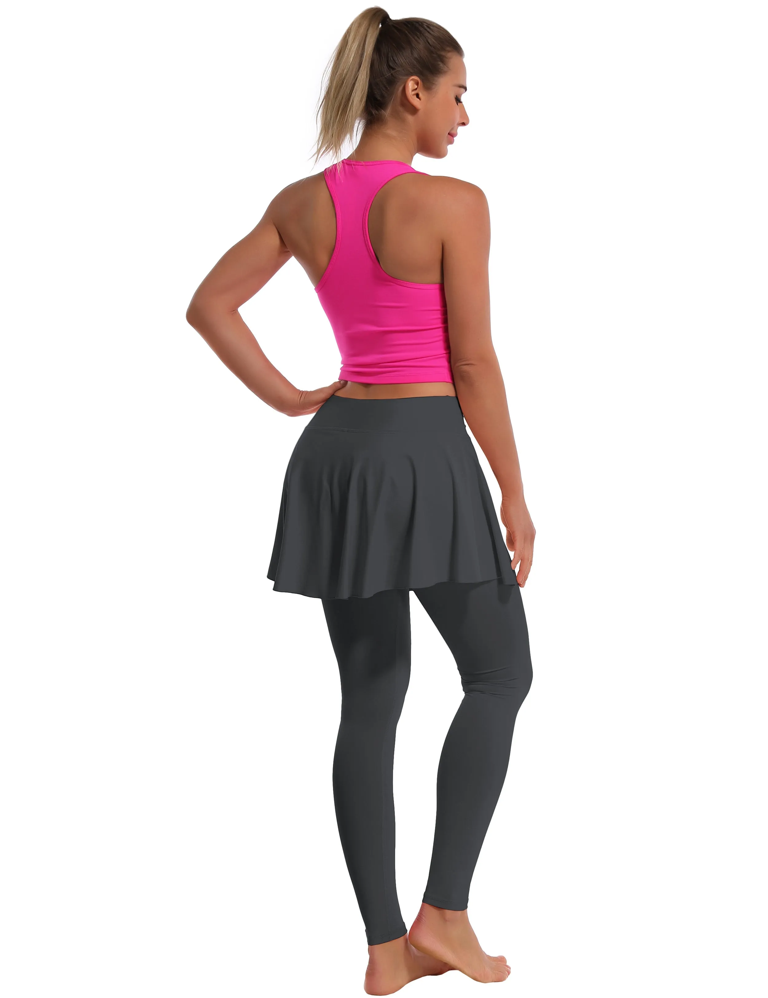Athletic Tennis Golf Skort with Pocket Shorts shadowcharcoal_Running