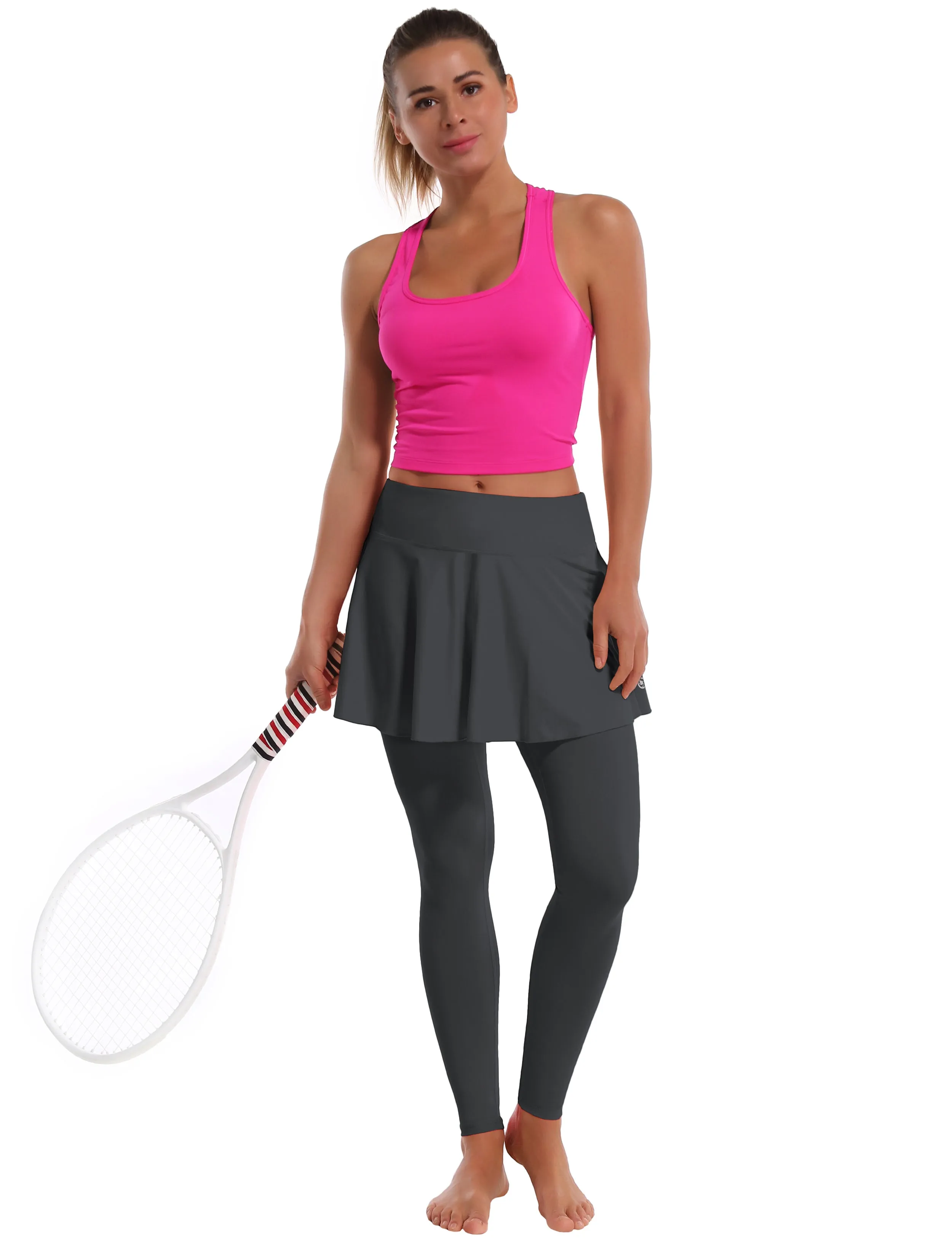 Athletic Tennis Golf Skort with Pocket Shorts shadowcharcoal_Running