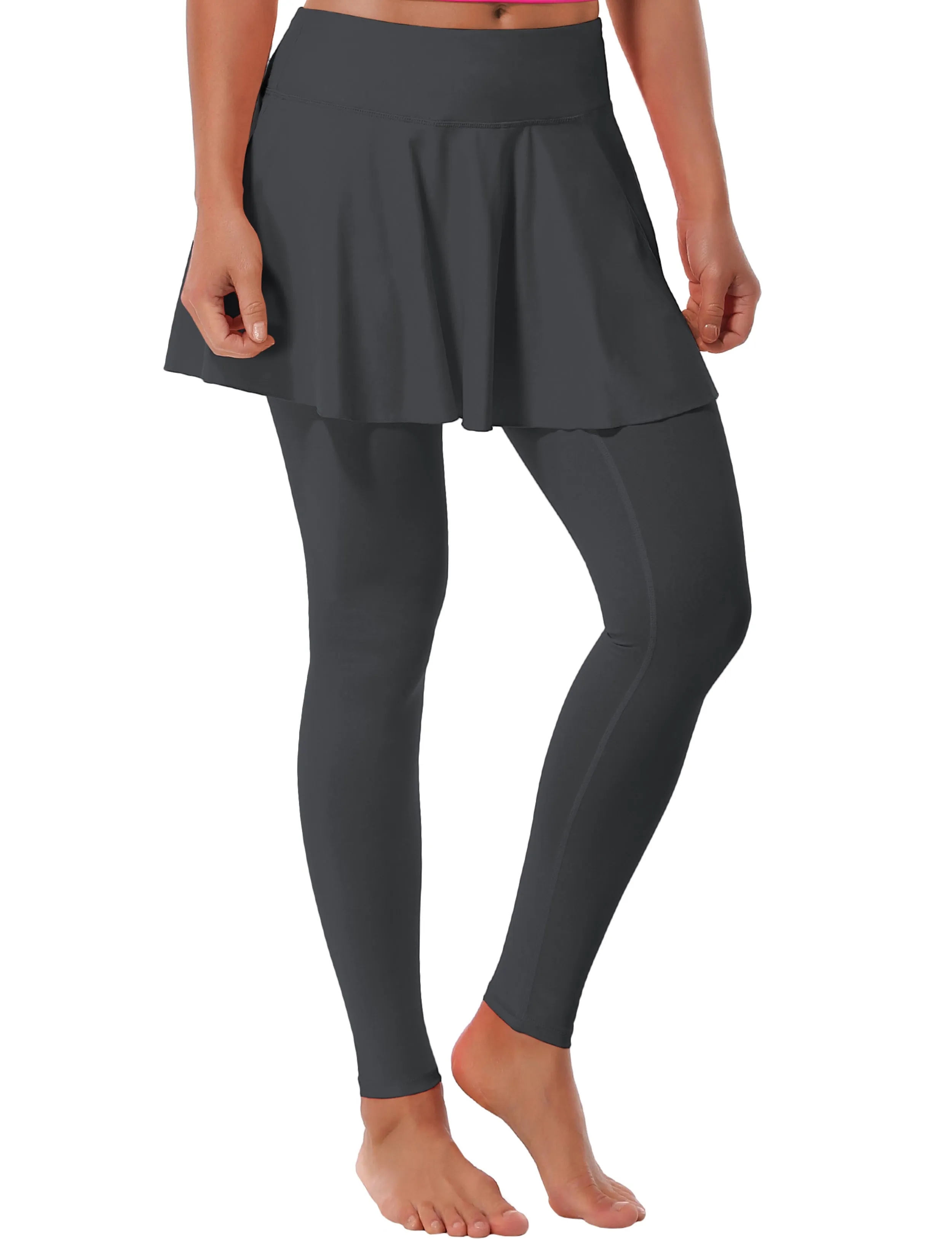 Athletic Tennis Golf Skort with Pocket Shorts shadowcharcoal_Running