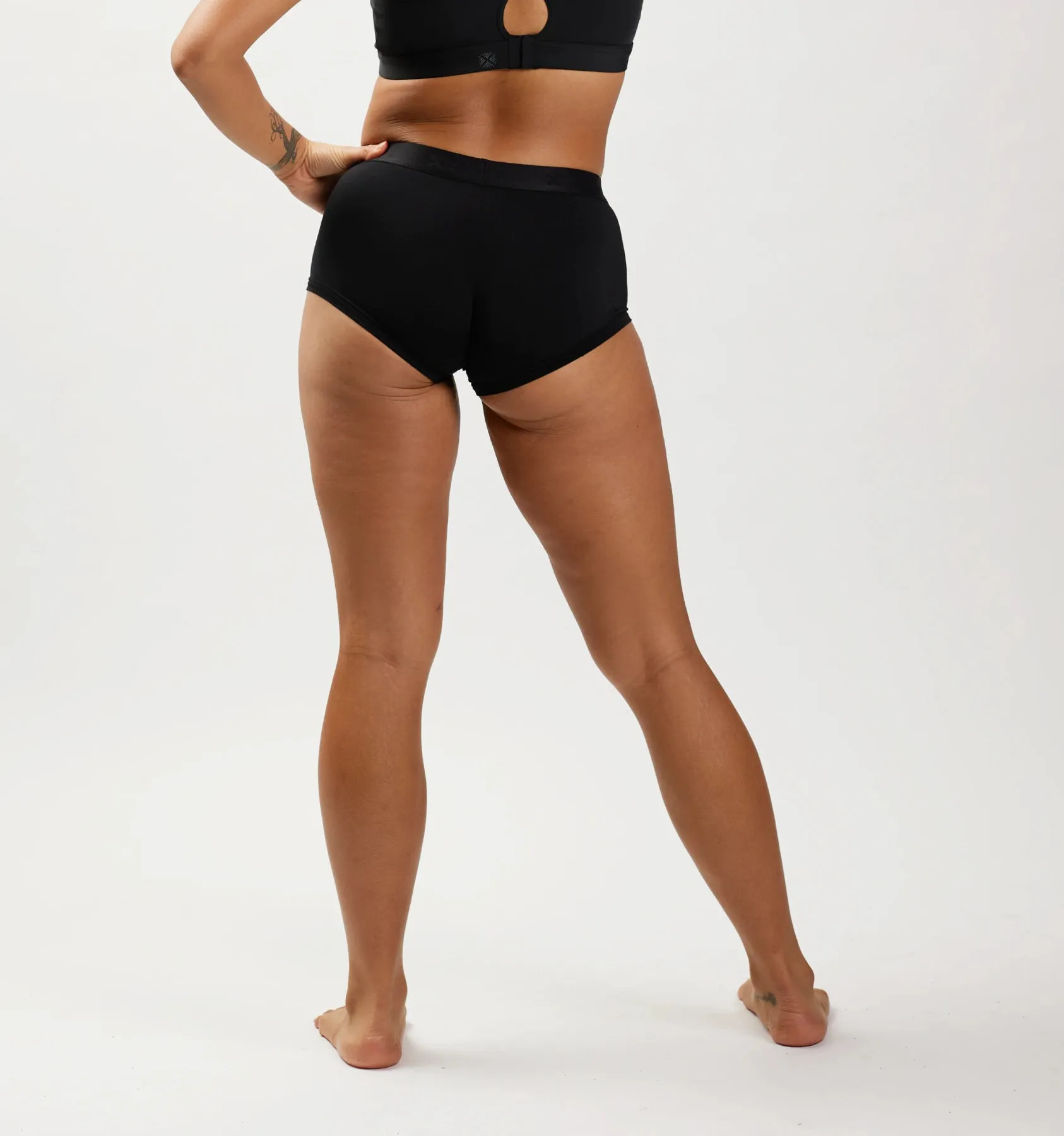 Boy Shorts - Charcoal White Band