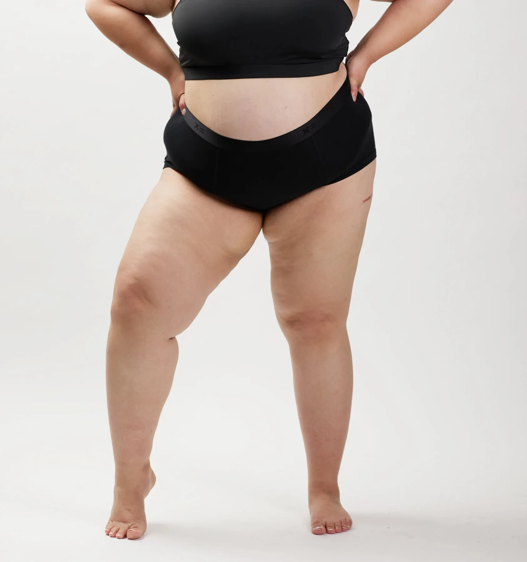 Boy Shorts - Charcoal White Band