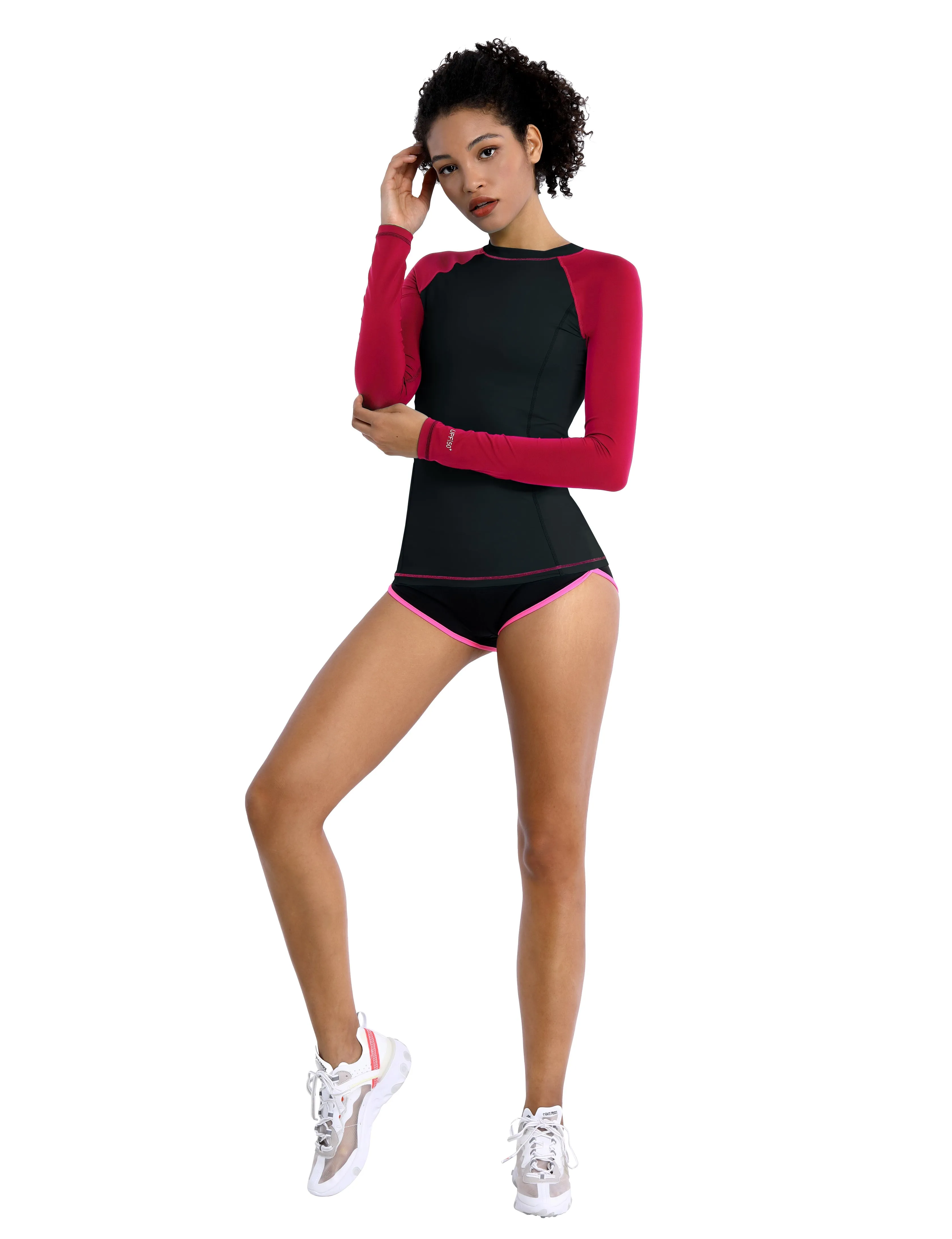 BUBBLELIME 84P/16S Long Sleeve Rashguard for Women Mix Color_yoga
