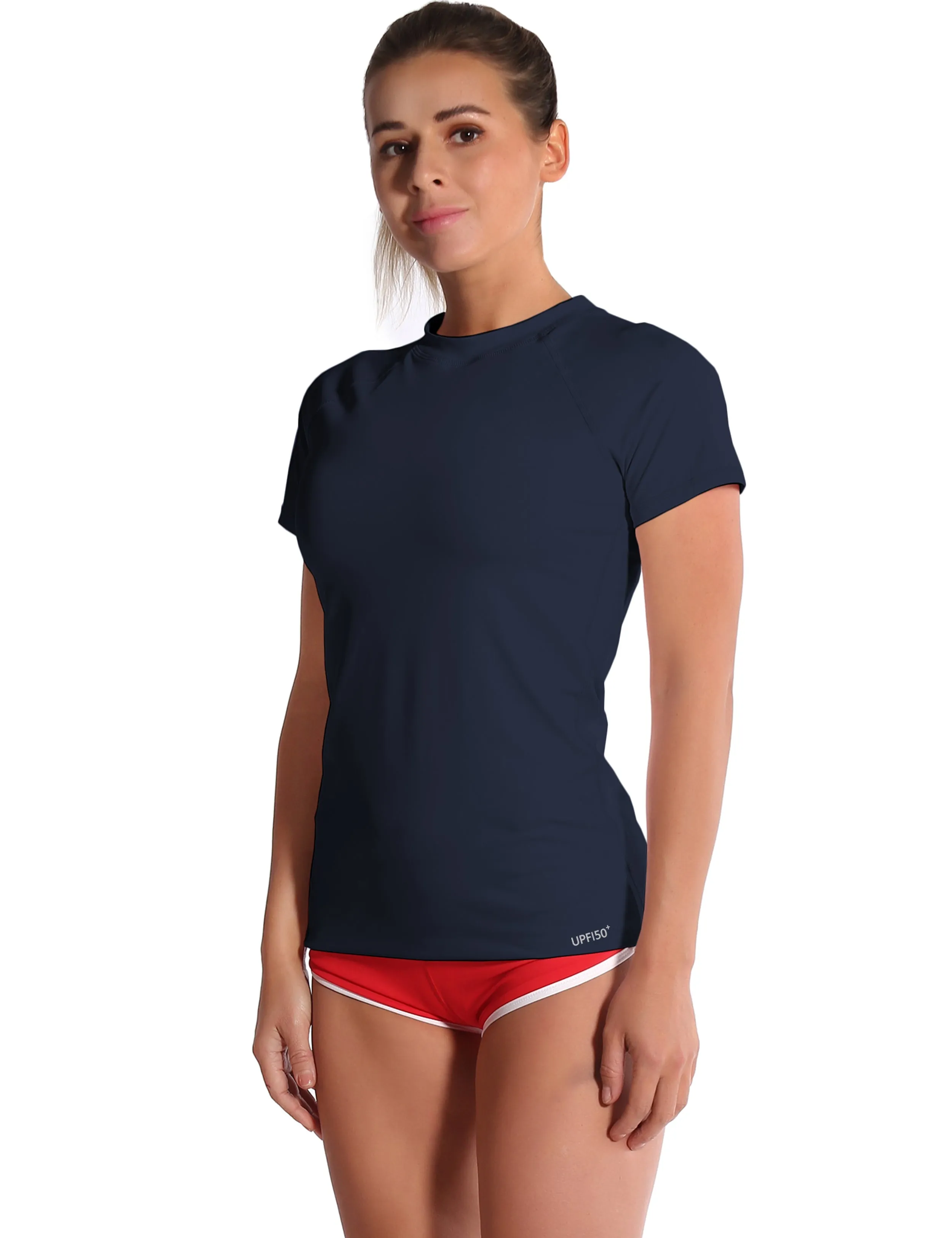 BUBBLELIME 84P/16S Short Sleeve Rashguard for Women_yoga