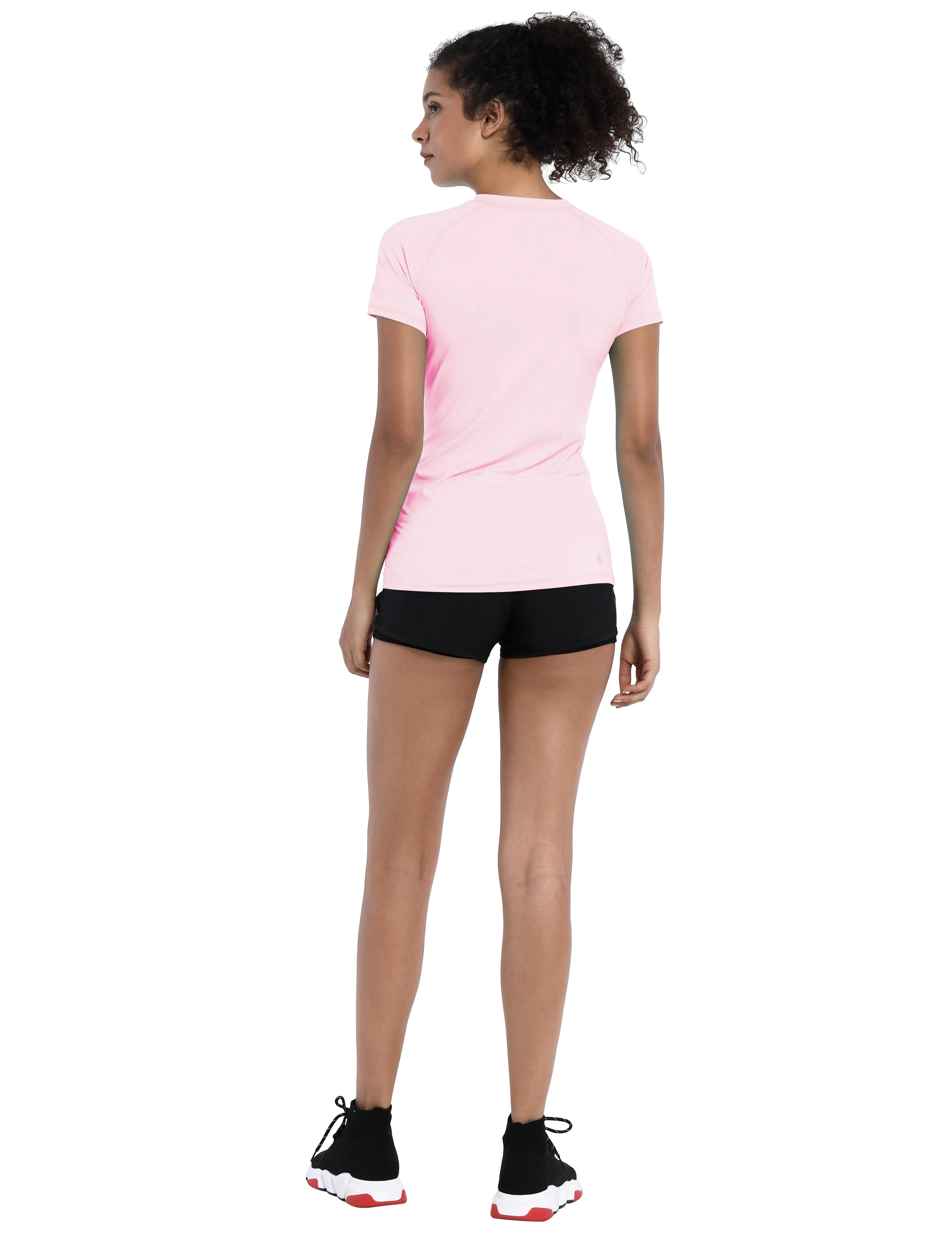 BUBBLELIME 84P/16S Short Sleeve Rashguard for Women_yoga