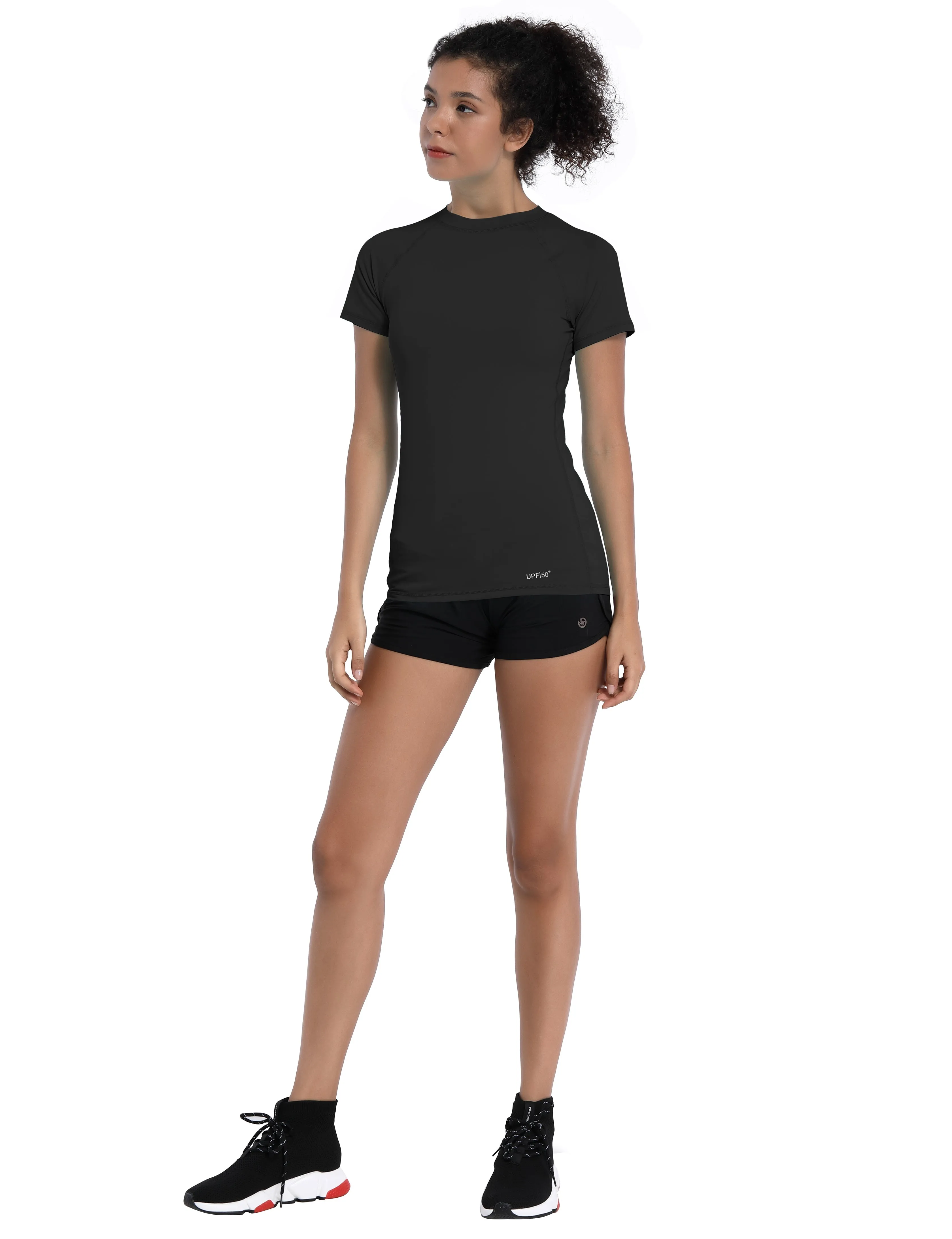 BUBBLELIME 84P/16S Short Sleeve Rashguard for Women_yoga