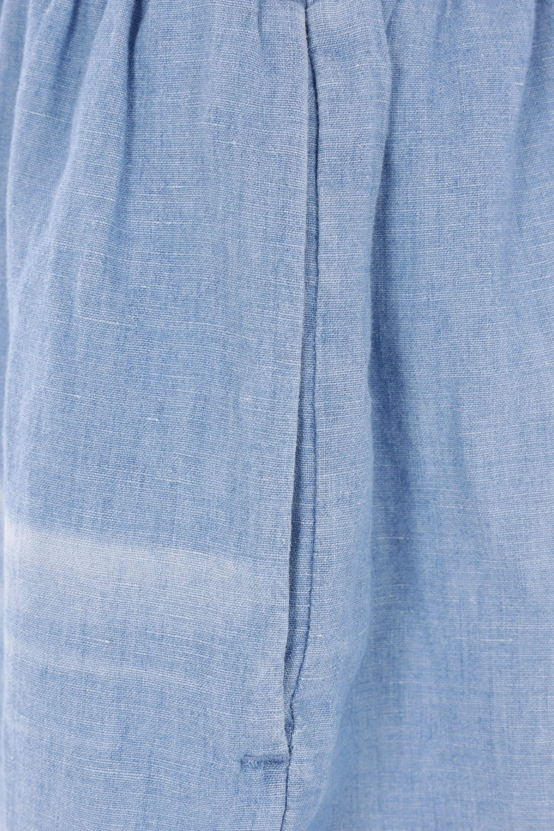 cotton and linen drawstring shorts with logo print
