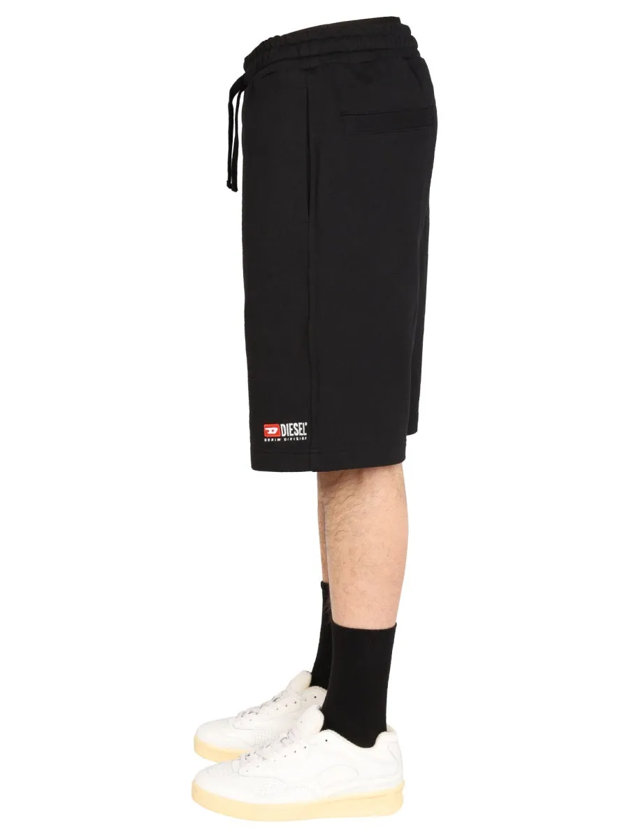 Diesel Logo Embroidered Drawstring Shorts