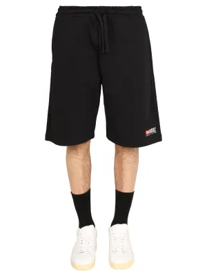 Diesel Logo Embroidered Drawstring Shorts