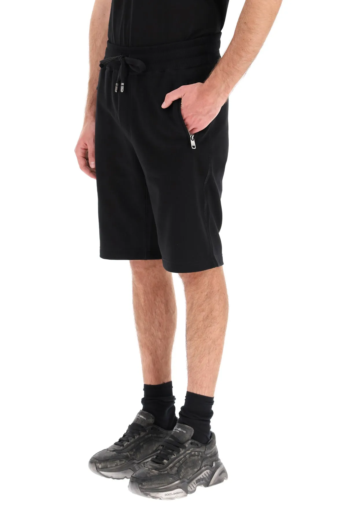 Dolce & Gabbana Logo Patch Drawstring Track Shorts