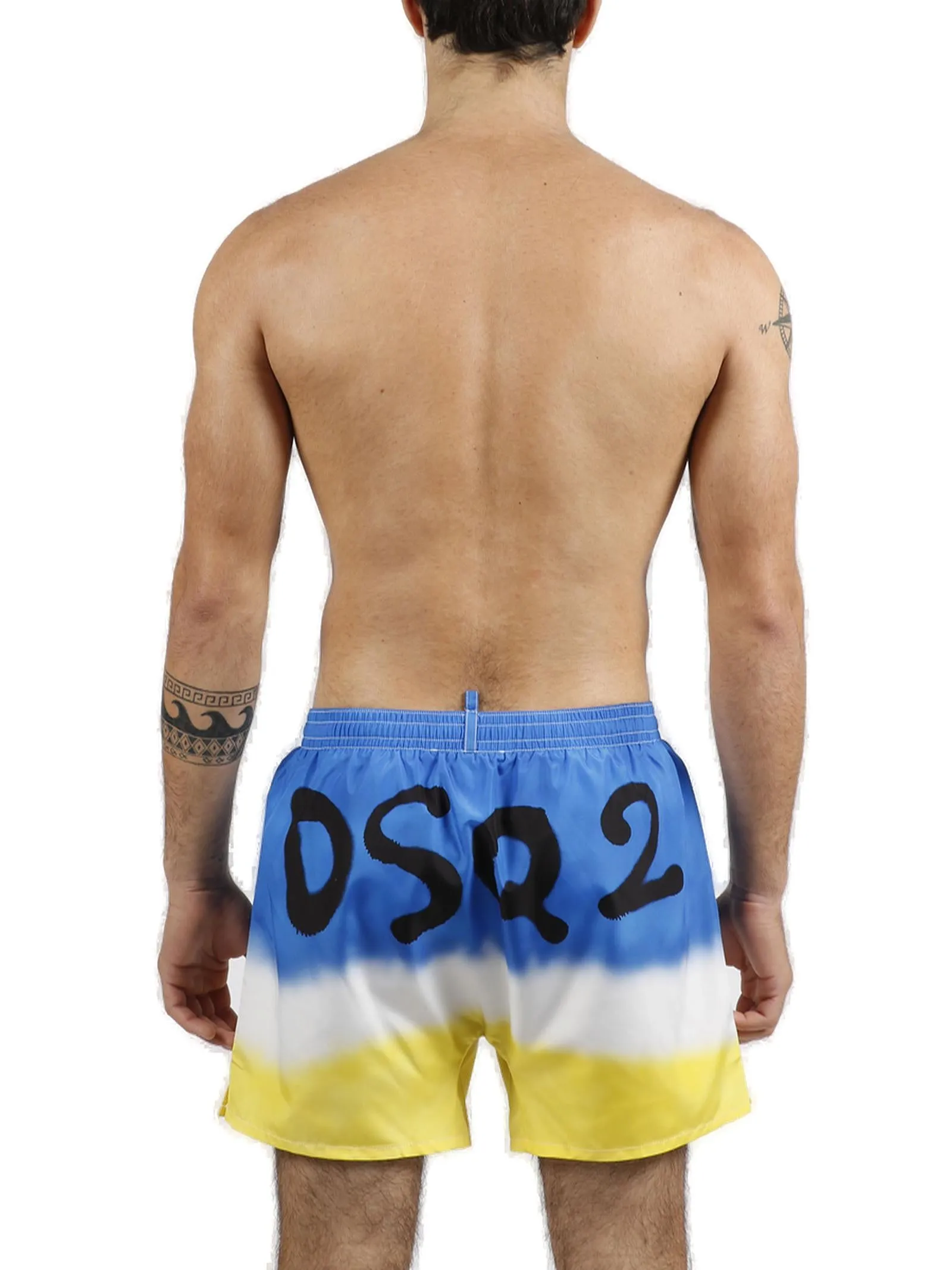 Dsquared2 Color-Block Logo Printed Swim Shorts