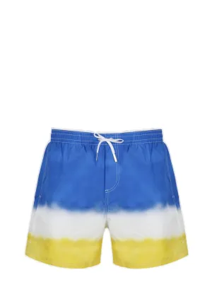 Dsquared2 Color-Block Logo Printed Swim Shorts