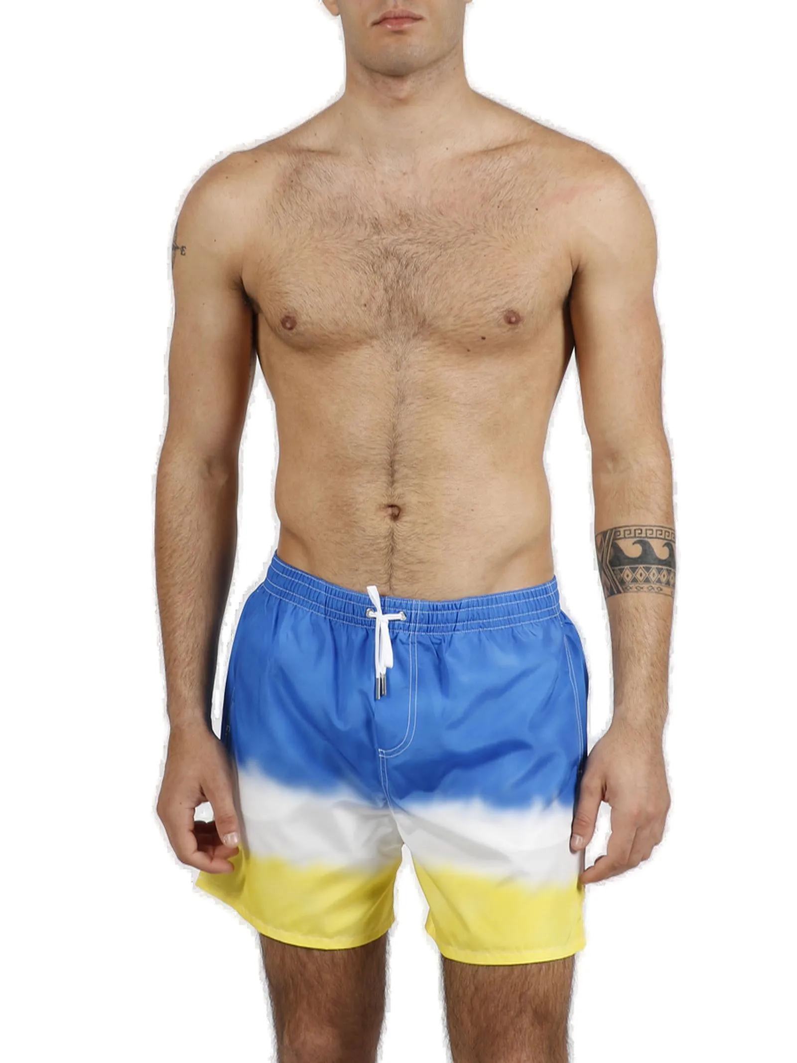 Dsquared2 Color-Block Logo Printed Swim Shorts