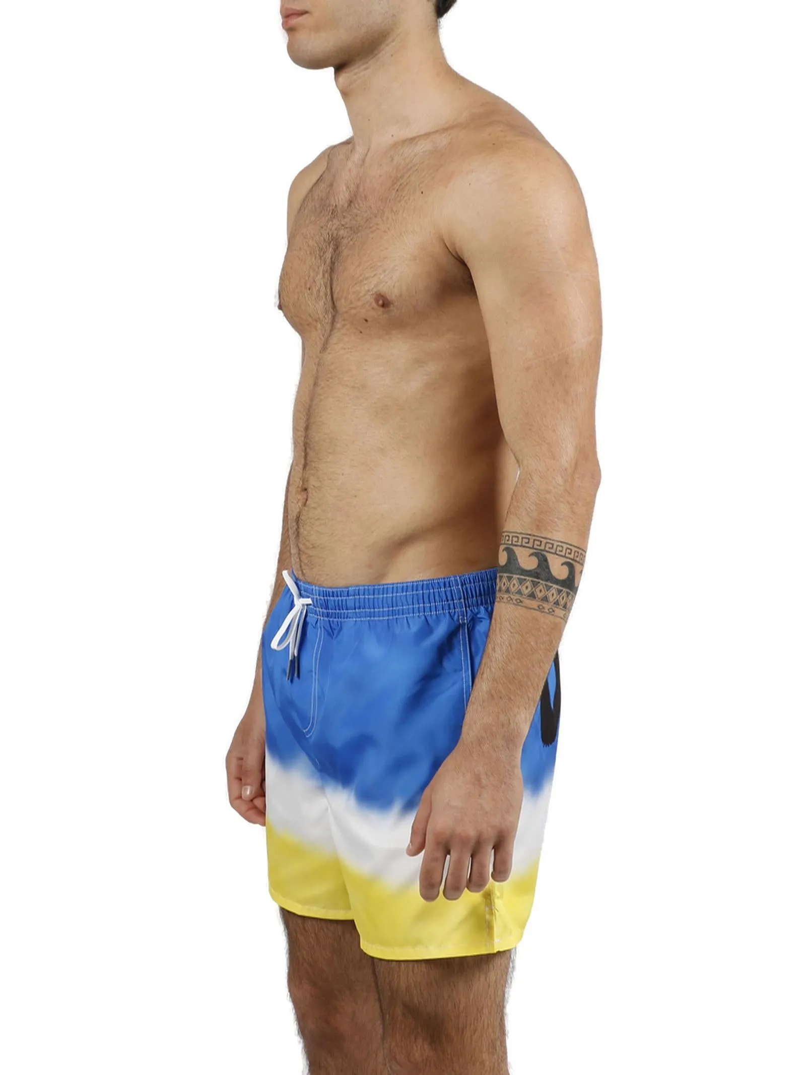 Dsquared2 Color-Block Logo Printed Swim Shorts
