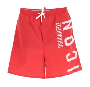 Dsquared2 Logo Printed Straight Leg Swim Shorts