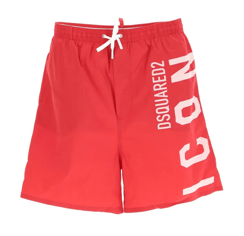 Dsquared2 Logo Printed Straight Leg Swim Shorts