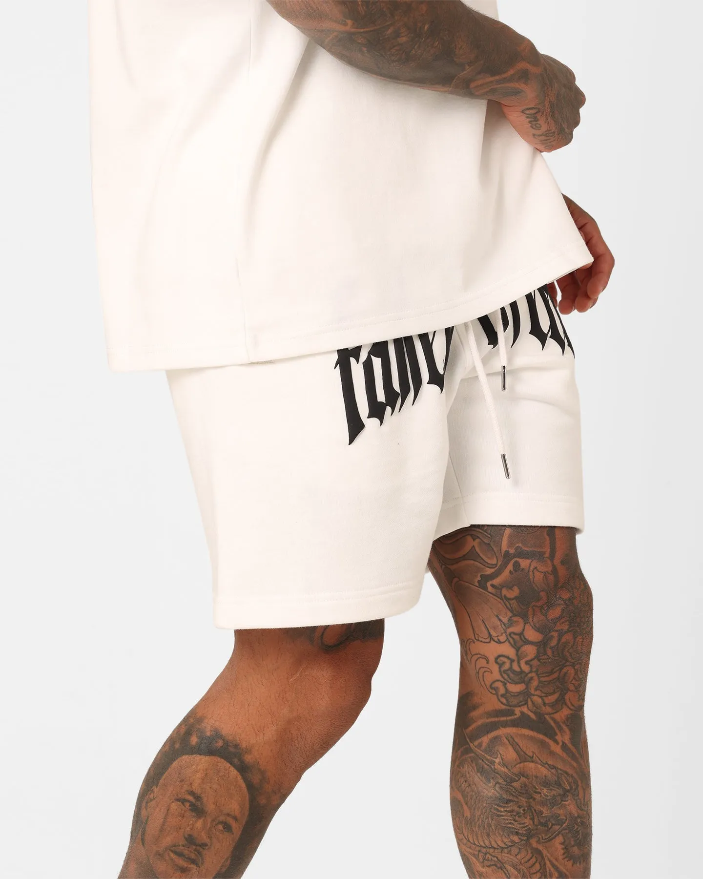 Fallen Breed Puff Logo Zip Sweat Shorts White/Black