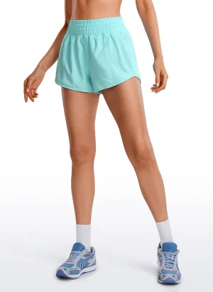 Feathery-Fit Soft High Rise Mesh Liner Shorts with Zip Pocket  2.5''
