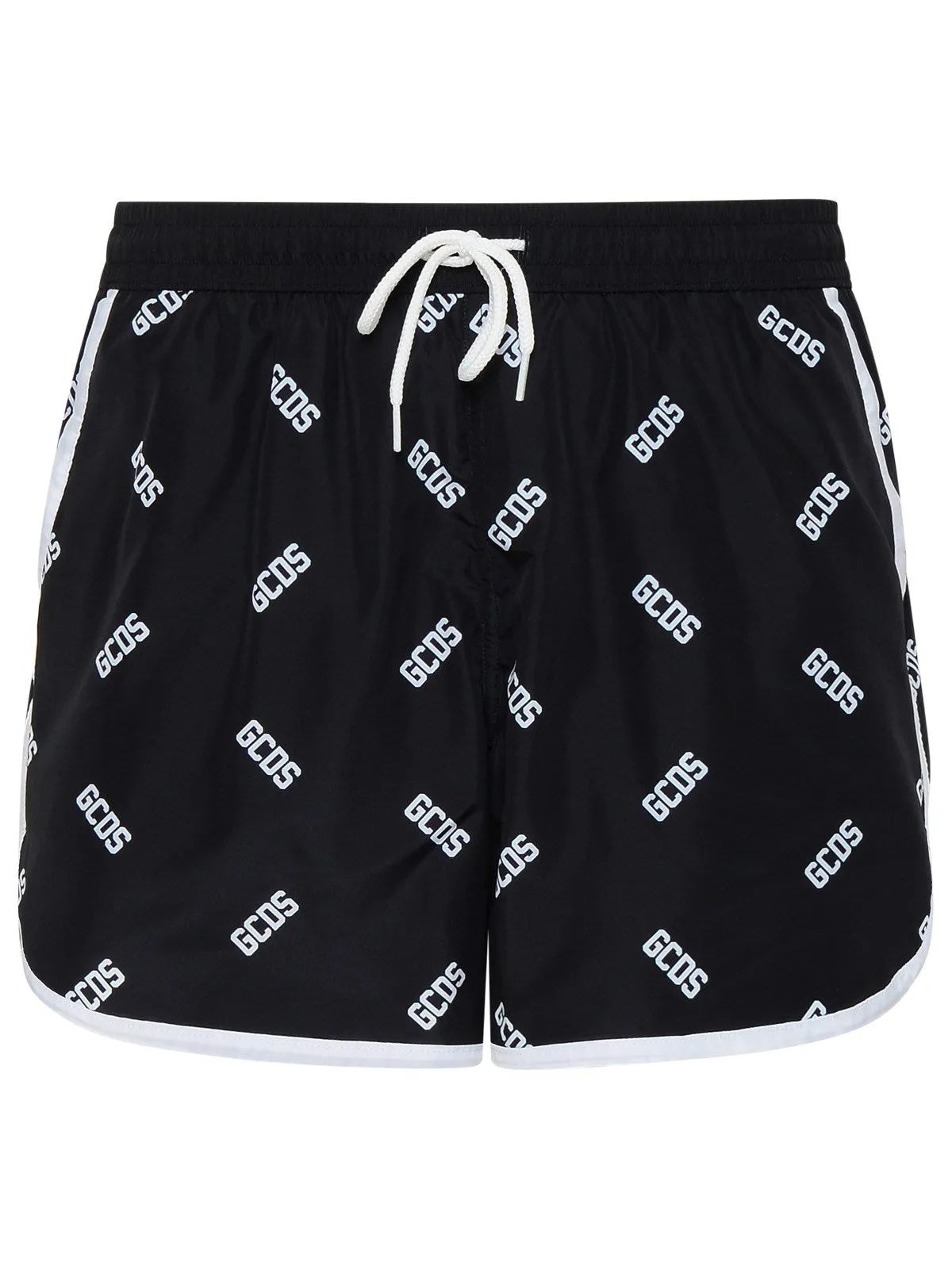 GCDS Allover Logo Printed Drawstring Swim Shorts