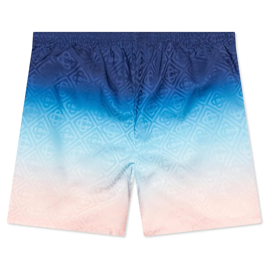 Gradient Printed Swim Shorts - Blue