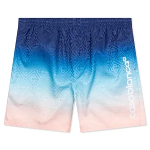 Gradient Printed Swim Shorts - Blue