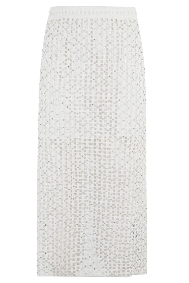 Handkerchief Mesh Skirt With All-Over Sequins