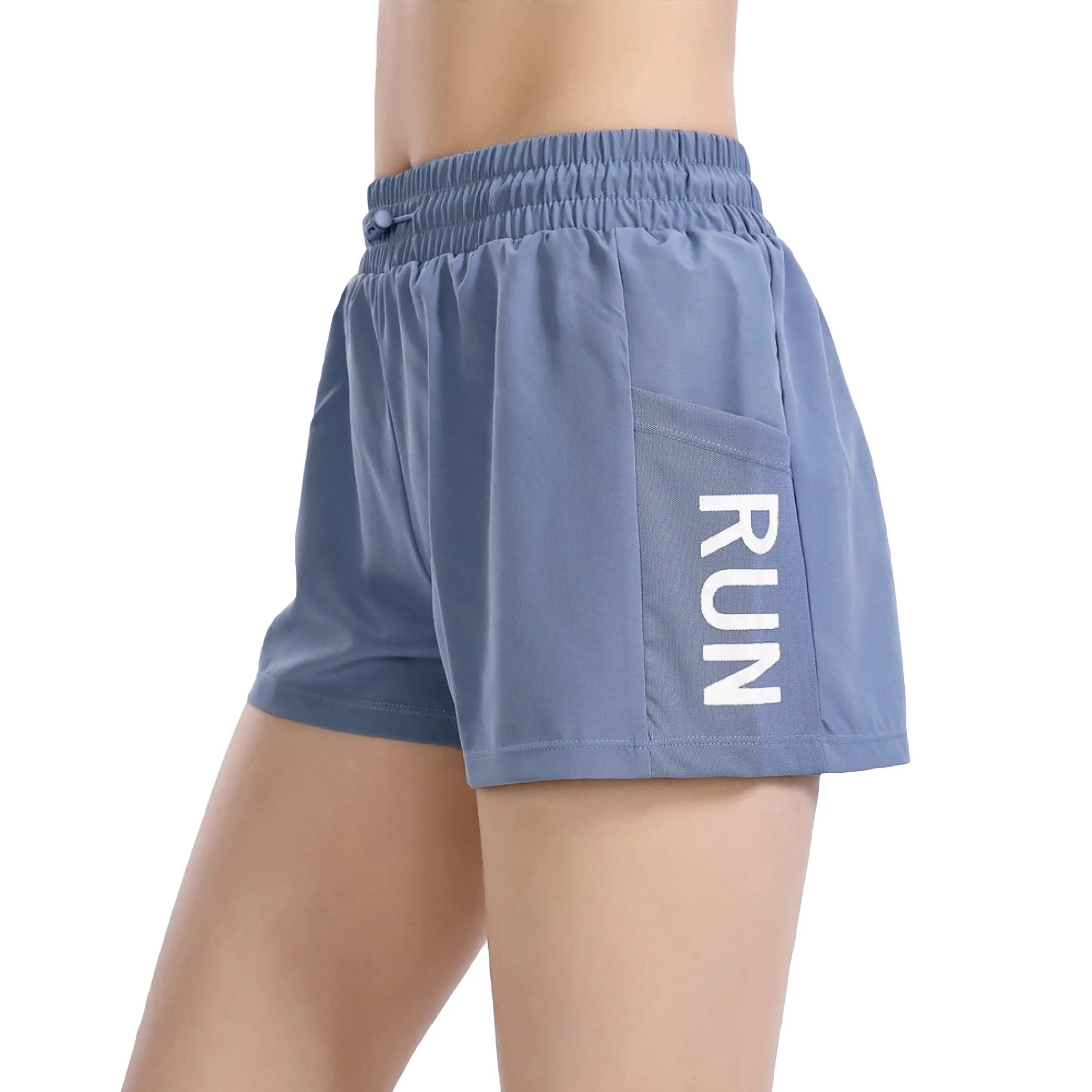High Waisted Women's Shorts "Run" - Inner Layer Quick Dry Athletic Running Shorts with Pockets