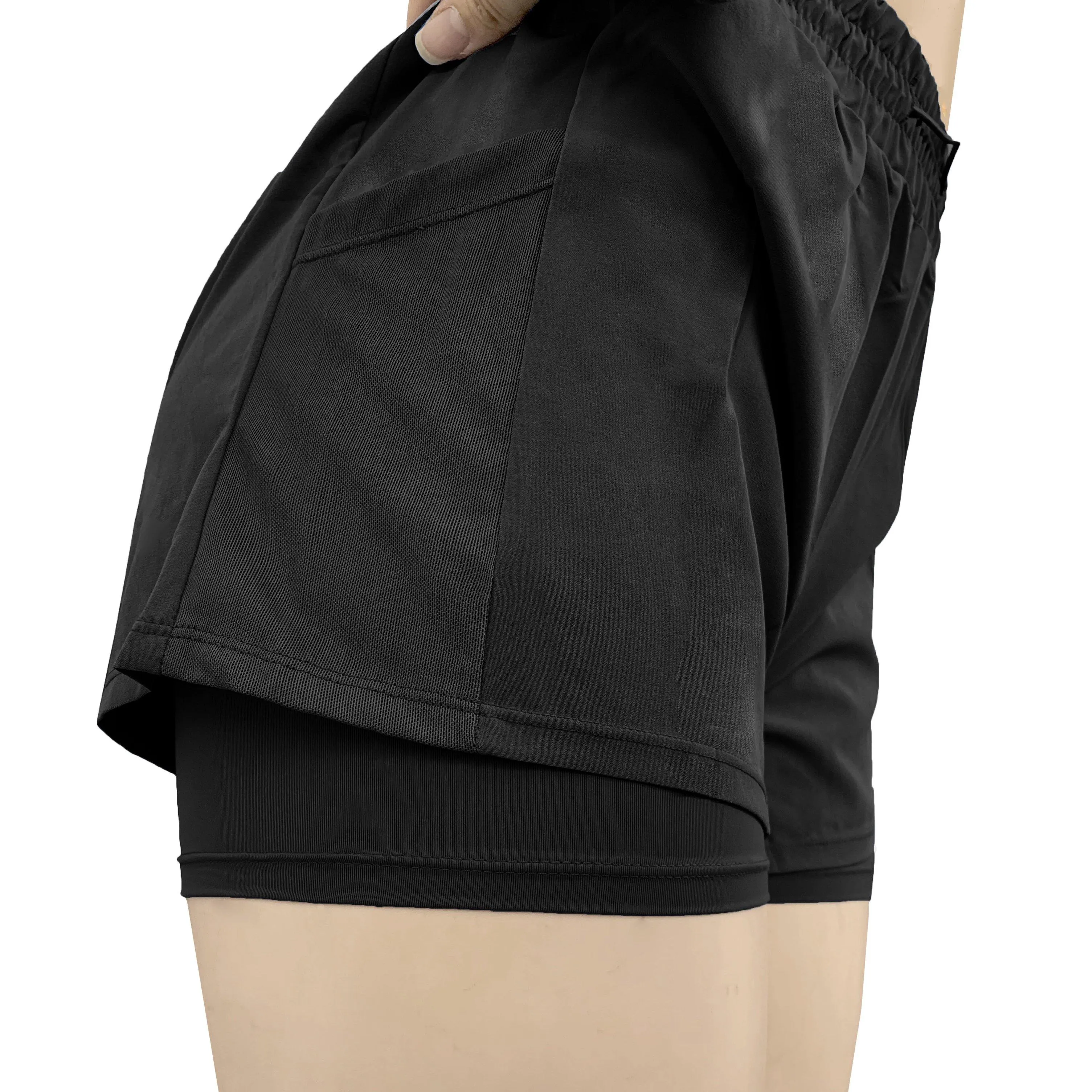 High Waisted Women's Shorts "Run" - Inner Layer Quick Dry Athletic Running Shorts with Pockets