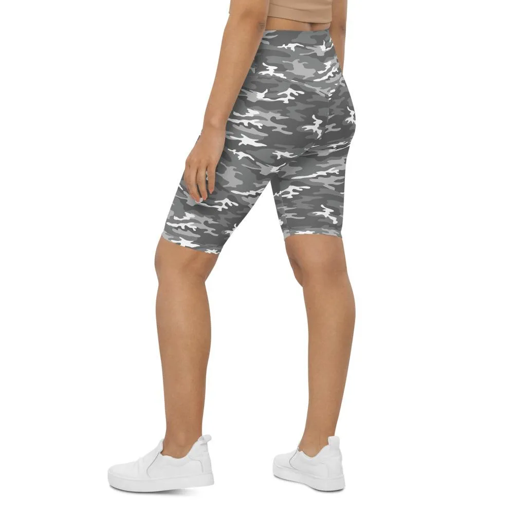Light Grey Camo Bike Shorts