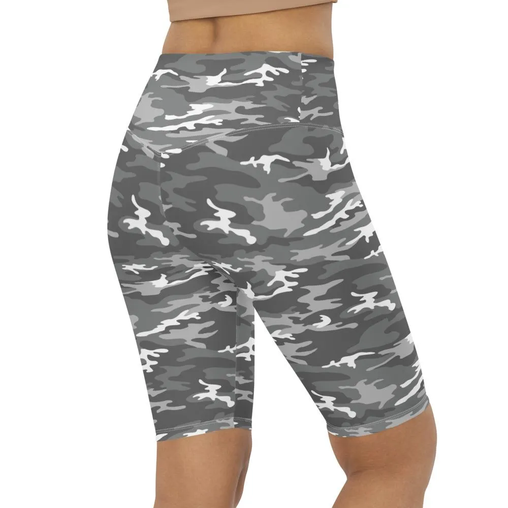 Light Grey Camo Bike Shorts