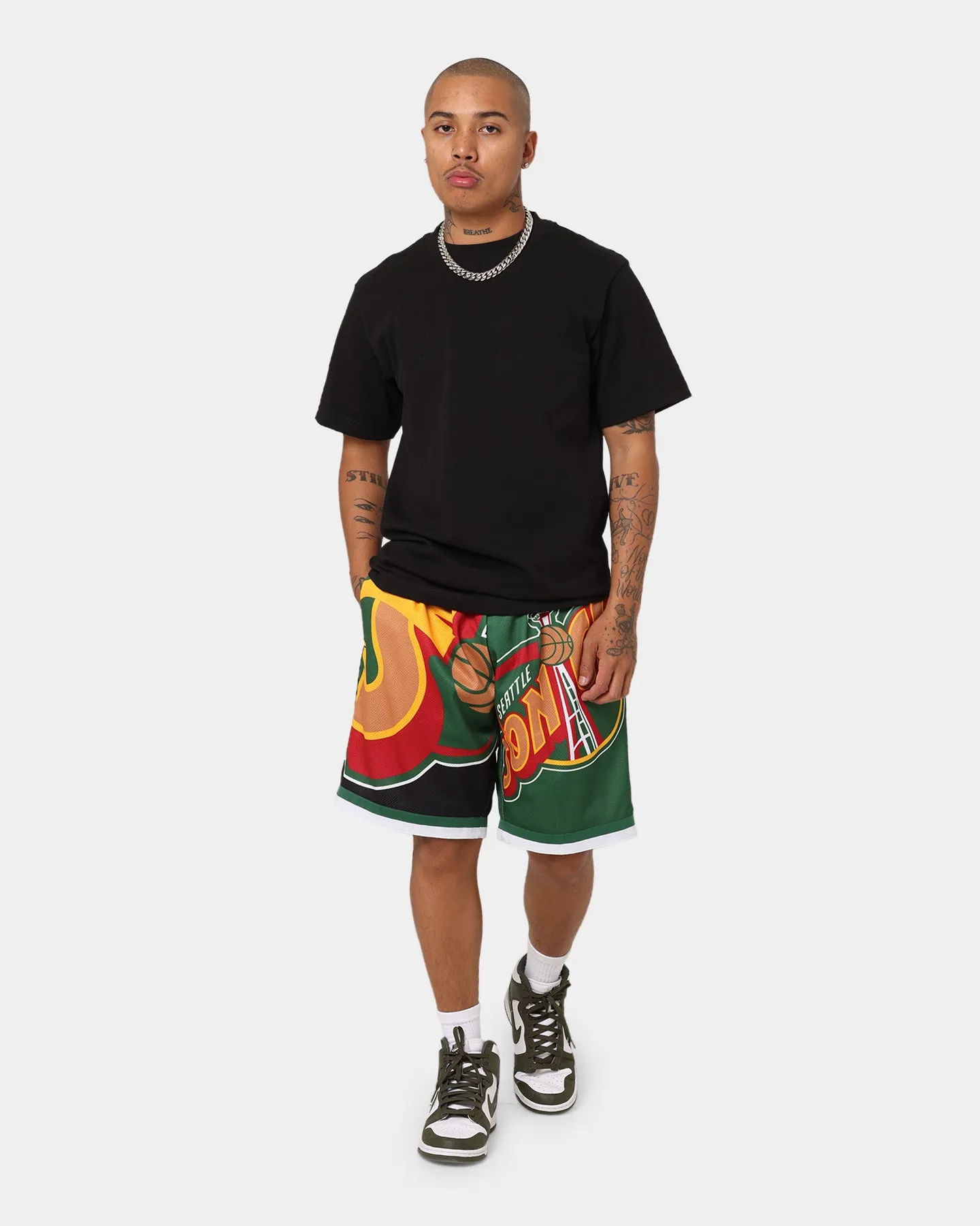 Mitchell & Ness Seattle Supersonics Big Face Shorts 5.0 Black