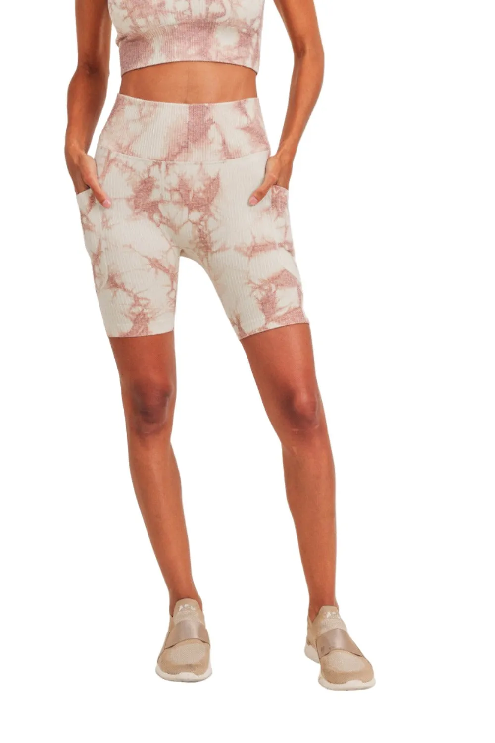 Mono B Ribbed Seamless Tie-Dyed Biker Shorts APH3170