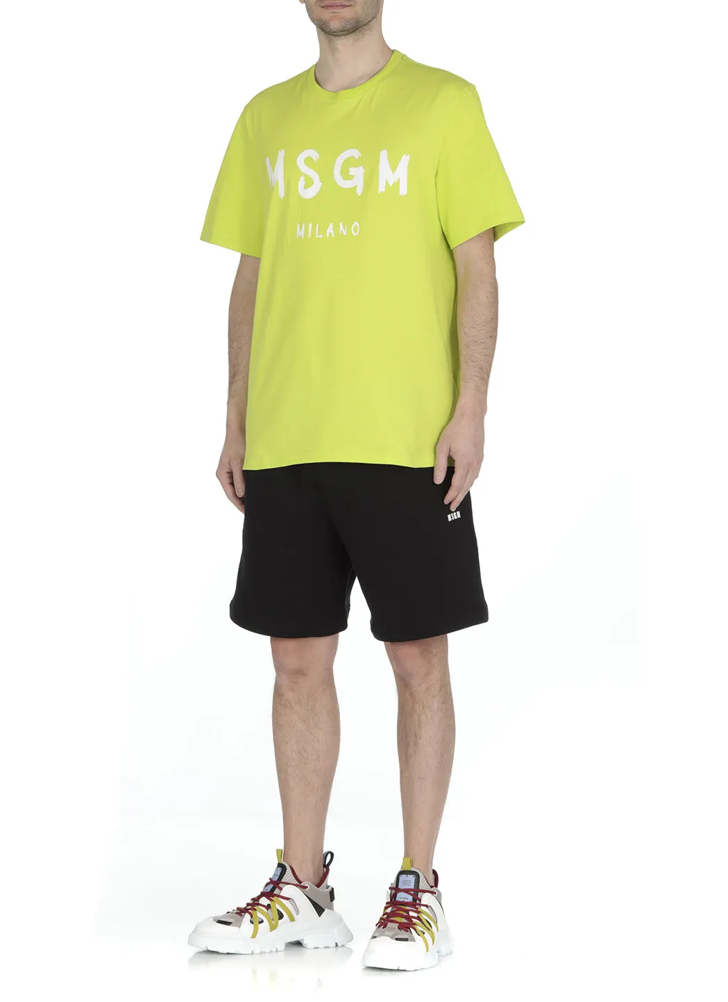 MSGM Logo Printed Drawstring Track Shorts