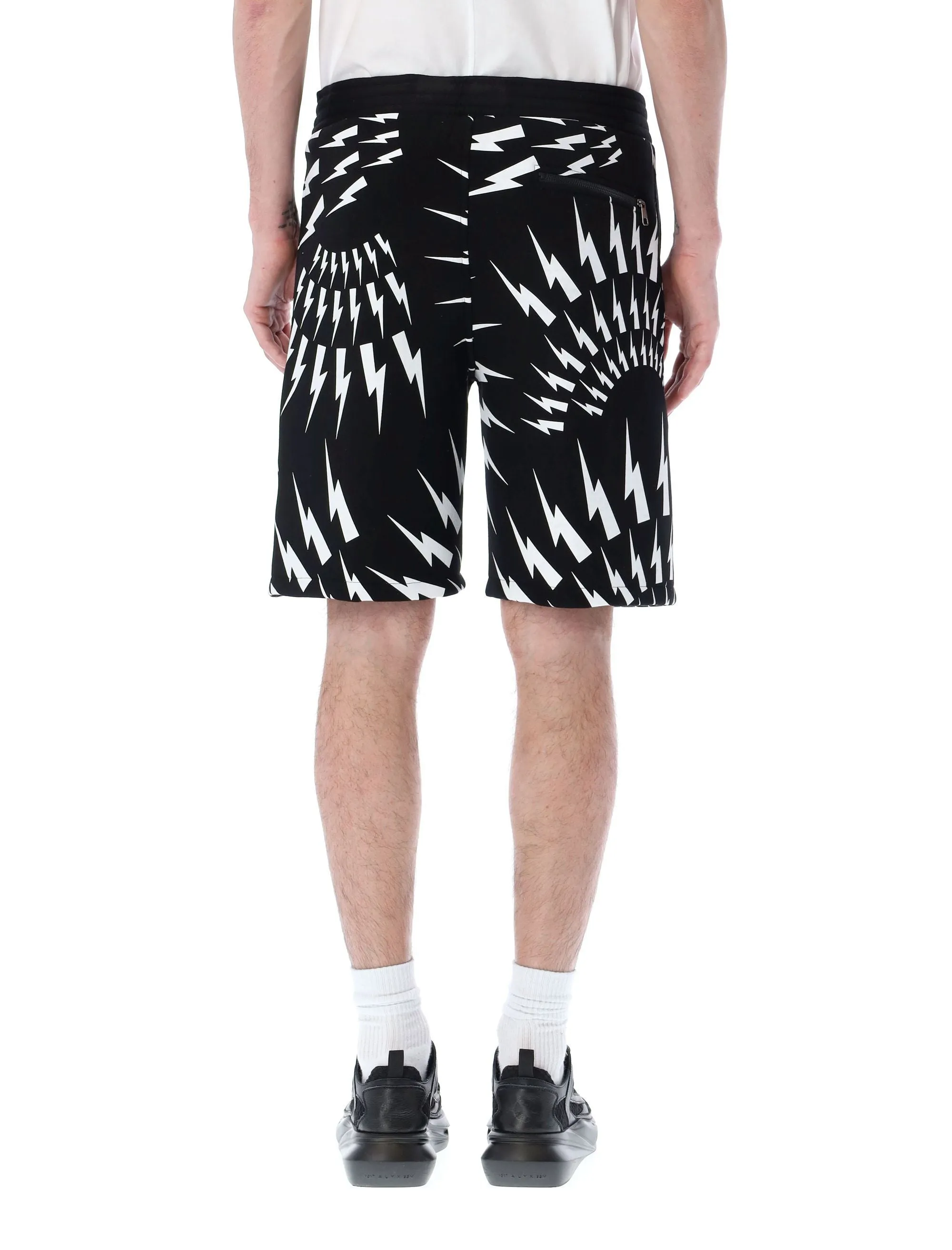 Neil Barrett Thunderbolt Print Drawstring Shorts