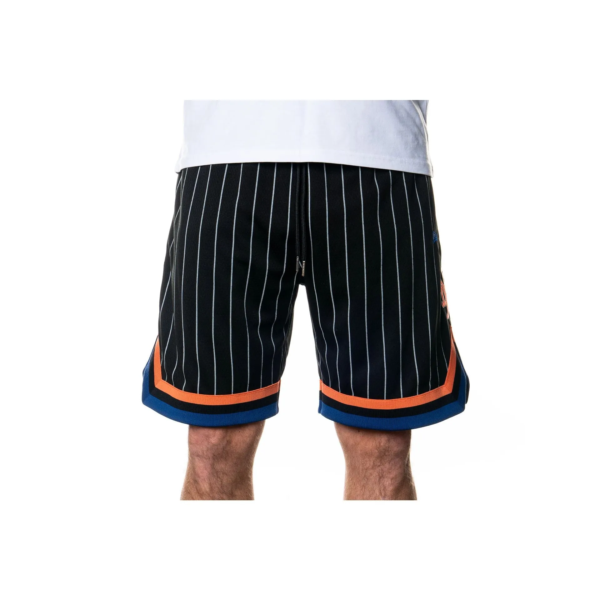 New York Mets Pinstripe Mesh Black Shorts